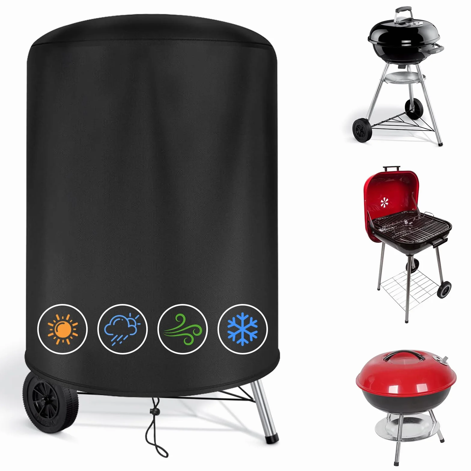 OFFCUP Pokrowiec do grilla Weber 57 cm wodoodporny PU Oxford 210D okrągły Ø70 x 90 cm