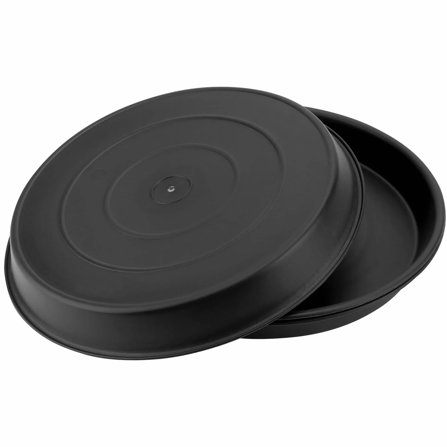 Podstawki na kwiaty 30 cm plastikowe czarne okrągłe 15 sztuk