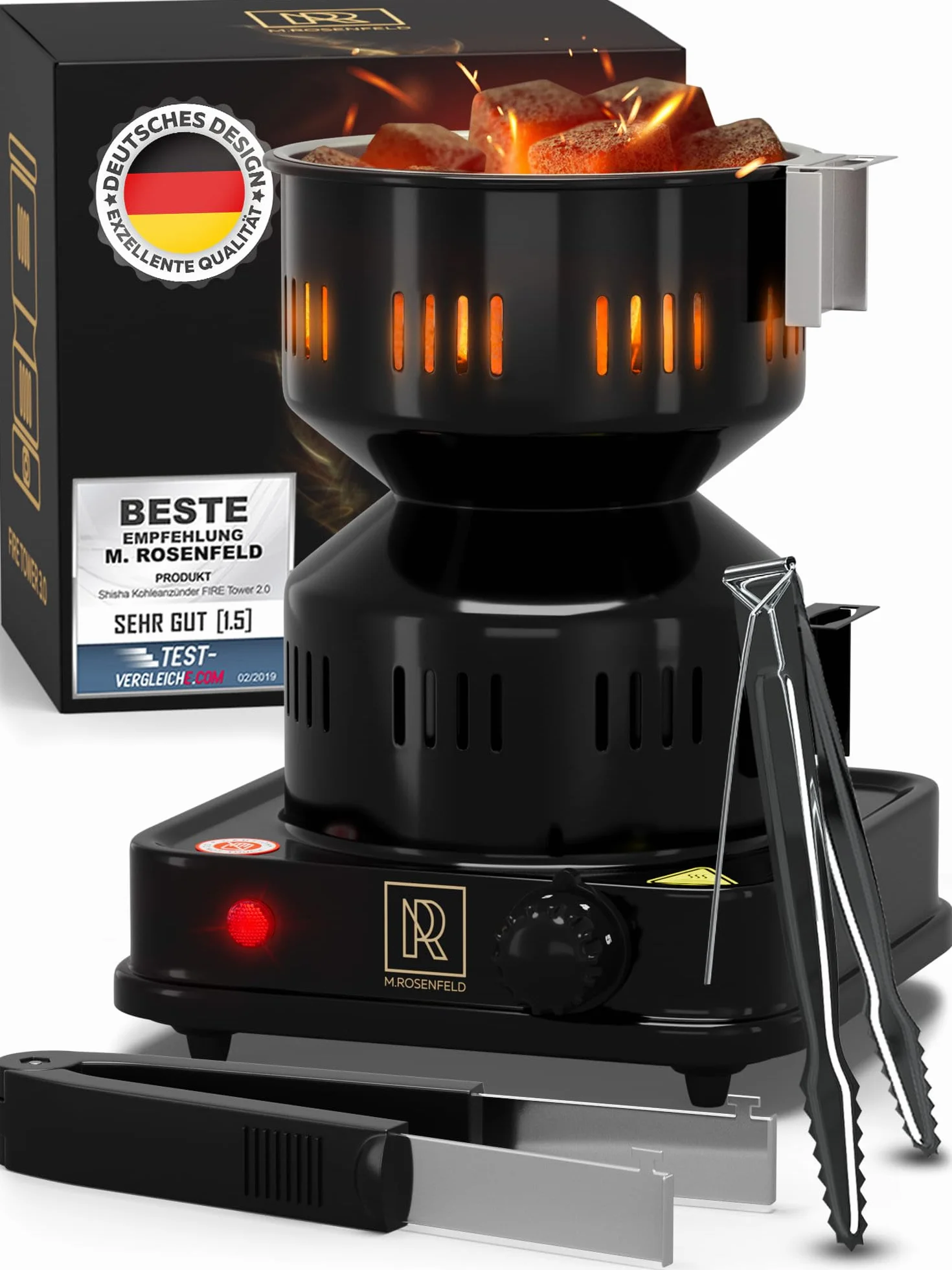 M. ROSENFELD FIRE Tower 3.0 elektryczna zapalniczka na węgiel drzewny