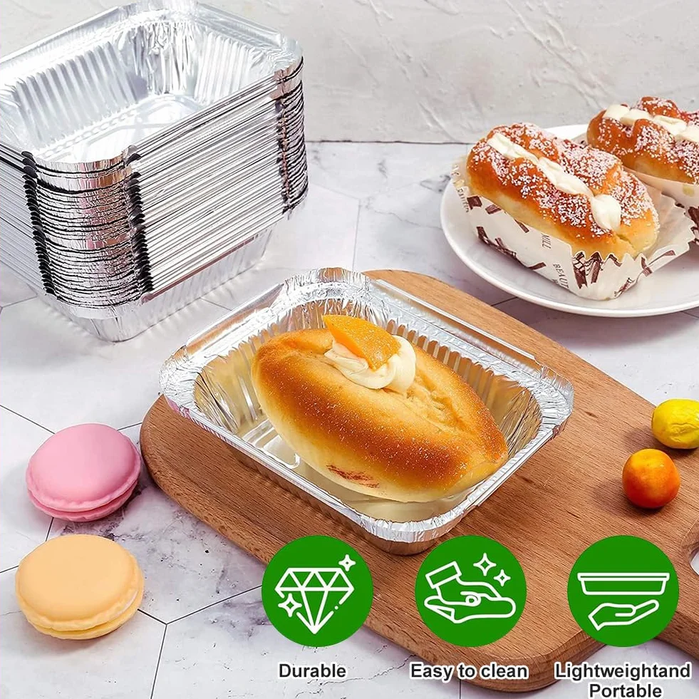 Aluminiowe tacki ociekowe, 20 wegańskich misek aluminiowych, akcesoria do grilla gazowego, węglowego i elektrycznego jako tacka na tłuszcz, jednorazowa miska z aluminium do grillowania na piknik