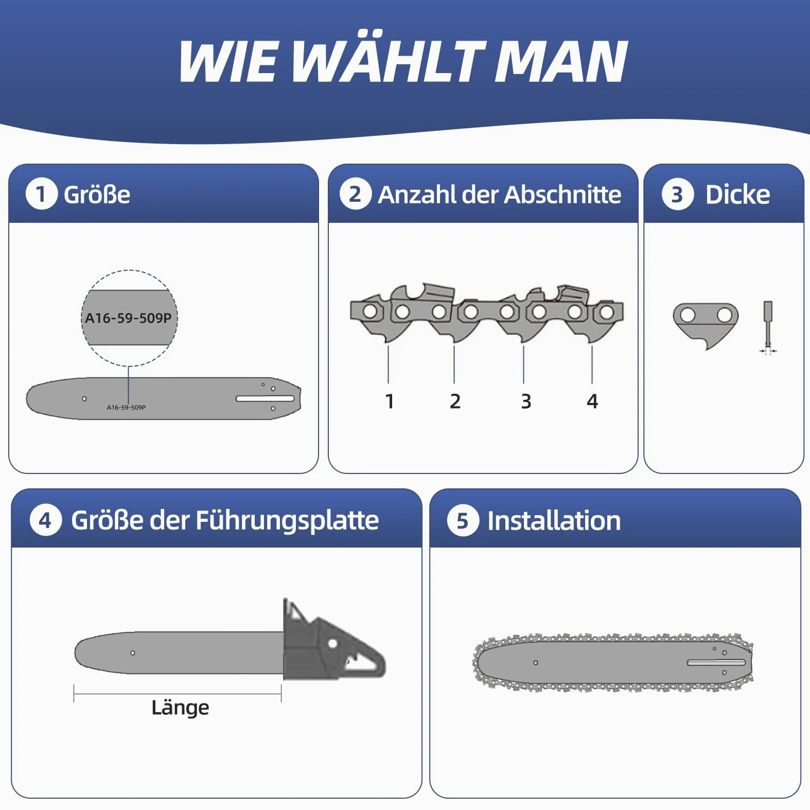 4 łańcuchy do piły 1/4" 8" 47TG 20cm 1.1mm 043
