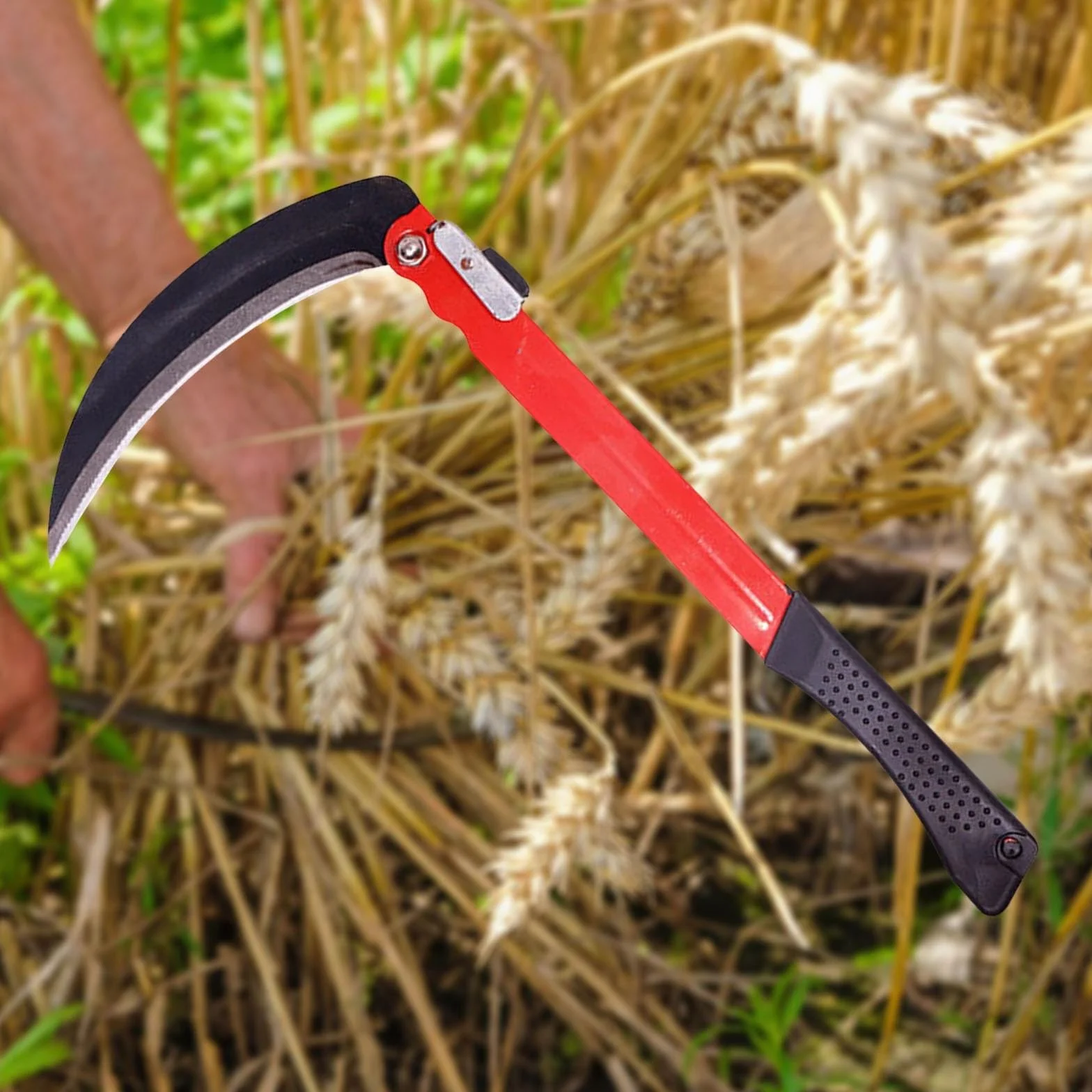 Składana kosa 39 cm ostrze 24 cm, wysokie ogrodnictwo uniwersalne, sierp chwastów do pielenia, sierp bezpieczeństwa przenośne narzędzia awaryjne