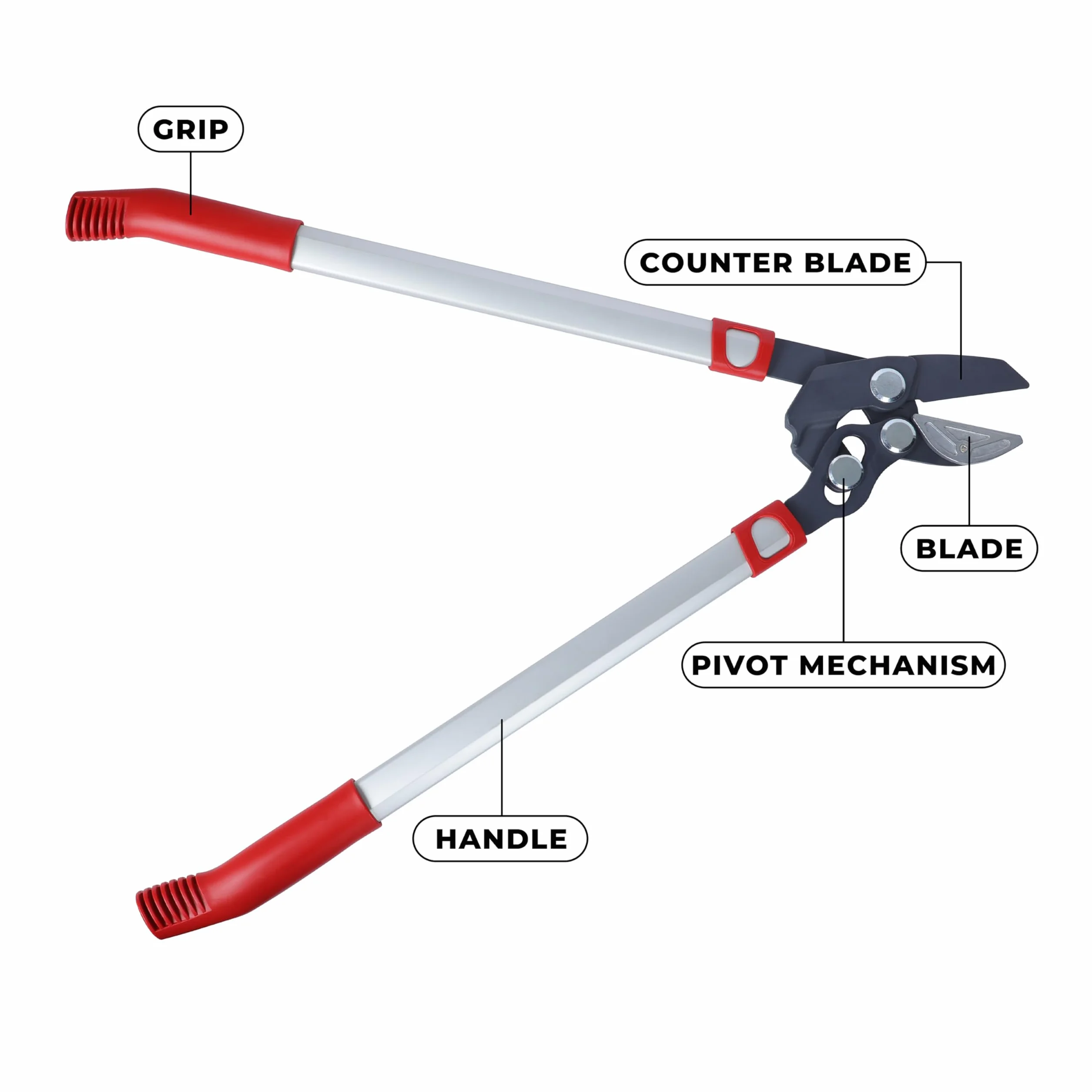 Wolf-Garten RR650 Power Cut Bypass Loppers, czerwony, 40 mm