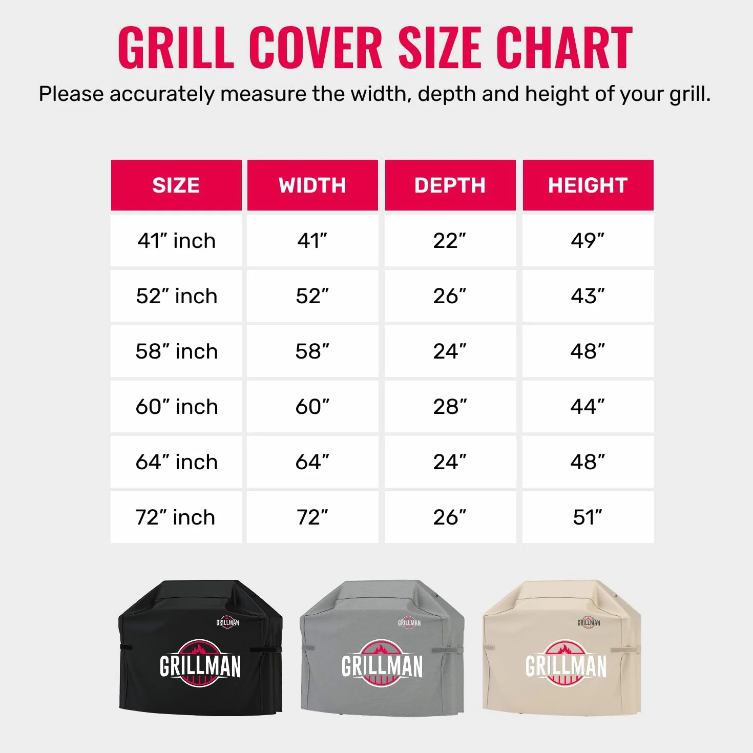 Grillman Pokrowiec na grilla wodoodporny UV 132x66 cm do Weber Brinkmann Char Broil