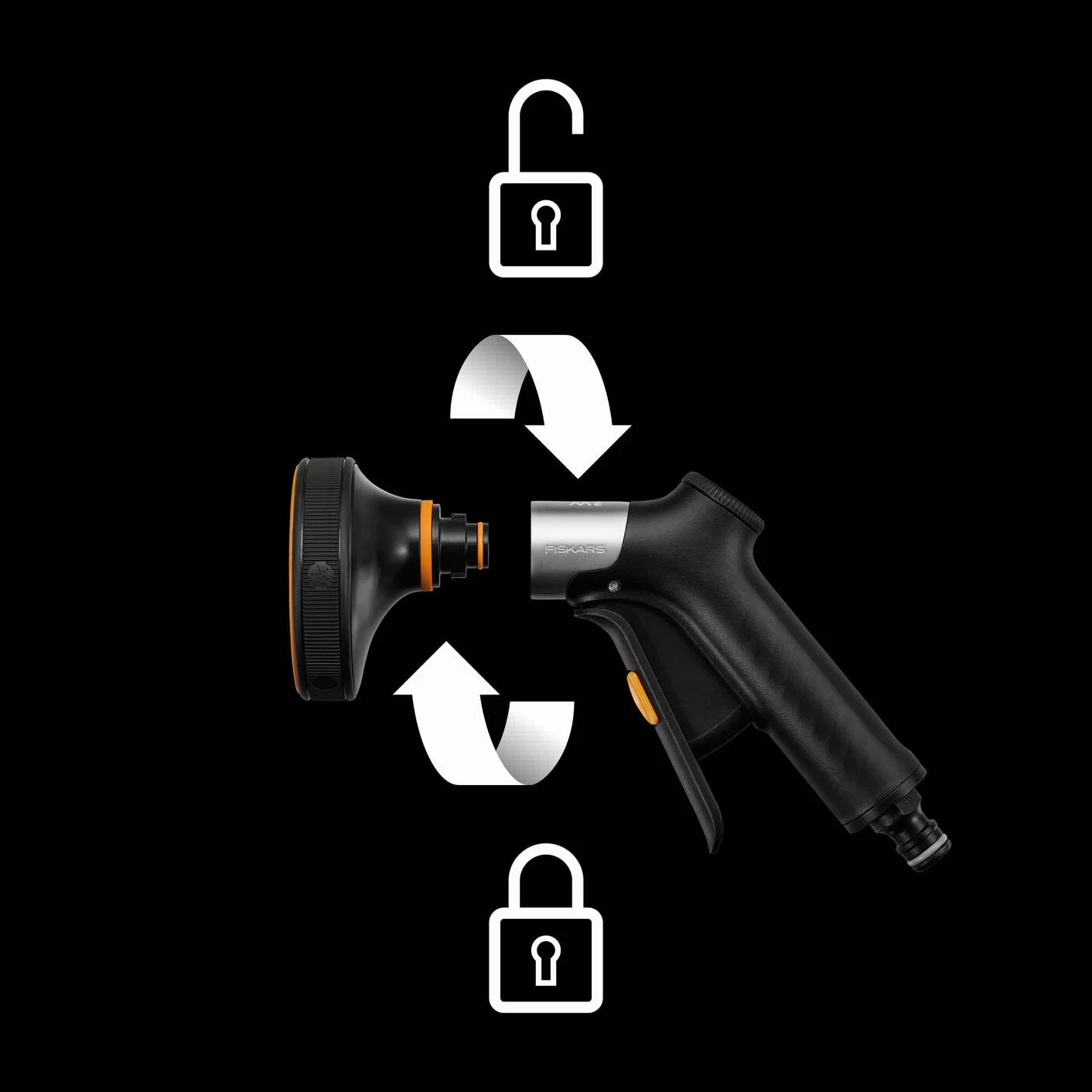 Fiskars Pistolet natryskowy multi, sterowanie z przodu