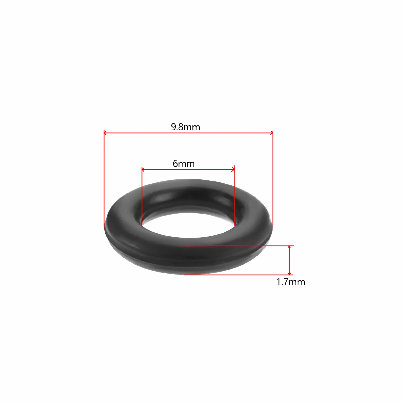 20 szt. O-ringów do węża do myjki ciśnieniowej kompatybilne z ciśnieniem Black and Decker średnica wewnętrzna 6 mm średnica zewnętrzna 9,8 mm grubość 1,7 mm czarne