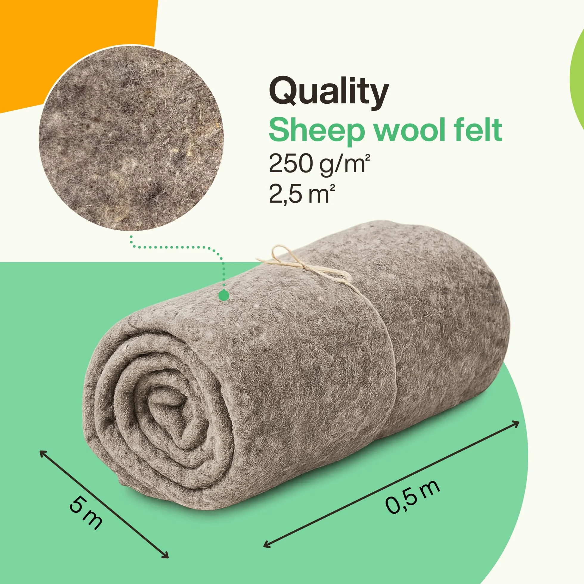 UNIGARDIA Mata z ekologicznej wełny owczej 50 x 500 cm – ochrona zimowa z wełny owczej dla roślin – 100% ekologiczna wełna owcza – włóknina zimowa do roślin doniczkowych – ochrona przed ślimakami