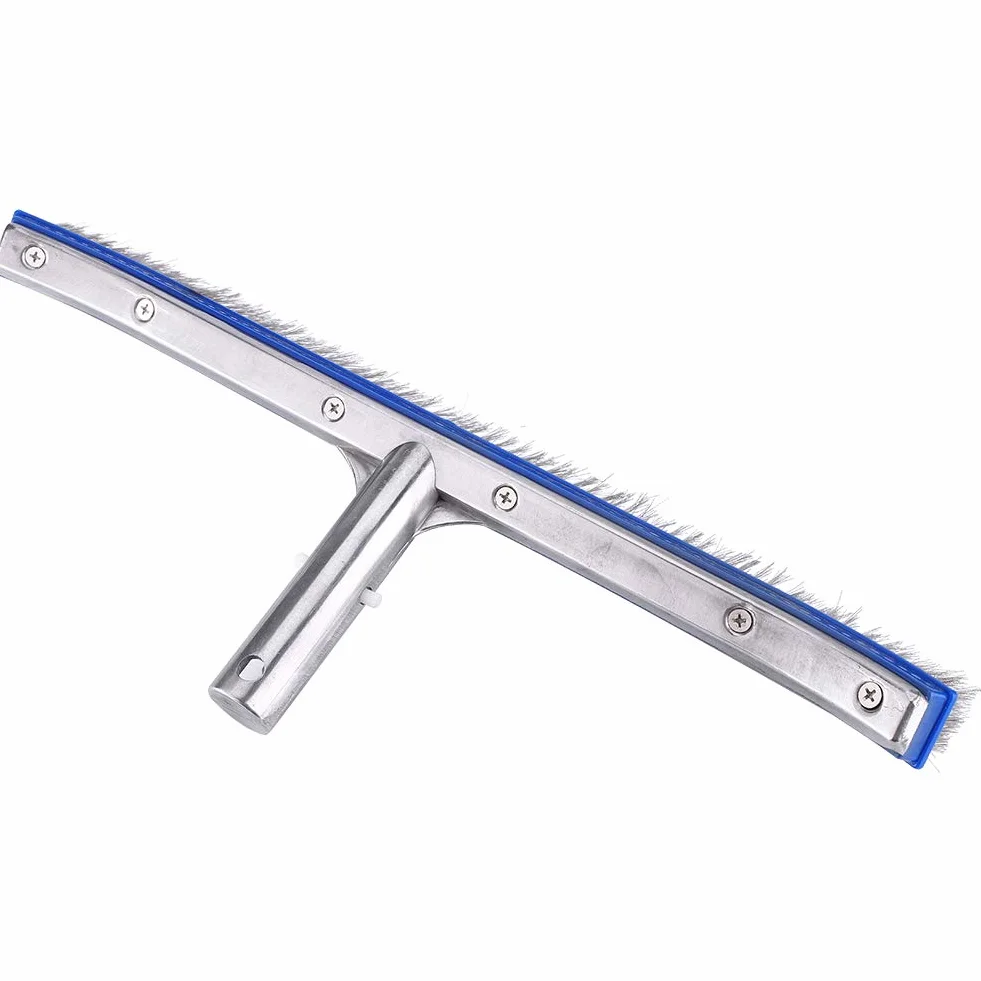 i Piscine Brosse 18-calowy Basen Stalowa Szczotka Dolna do Stawu Spa Gorące źródło Aluminium + Stal Nierdzewna Cepillo Piscina Algas Stalowa Szczotka Srebrna