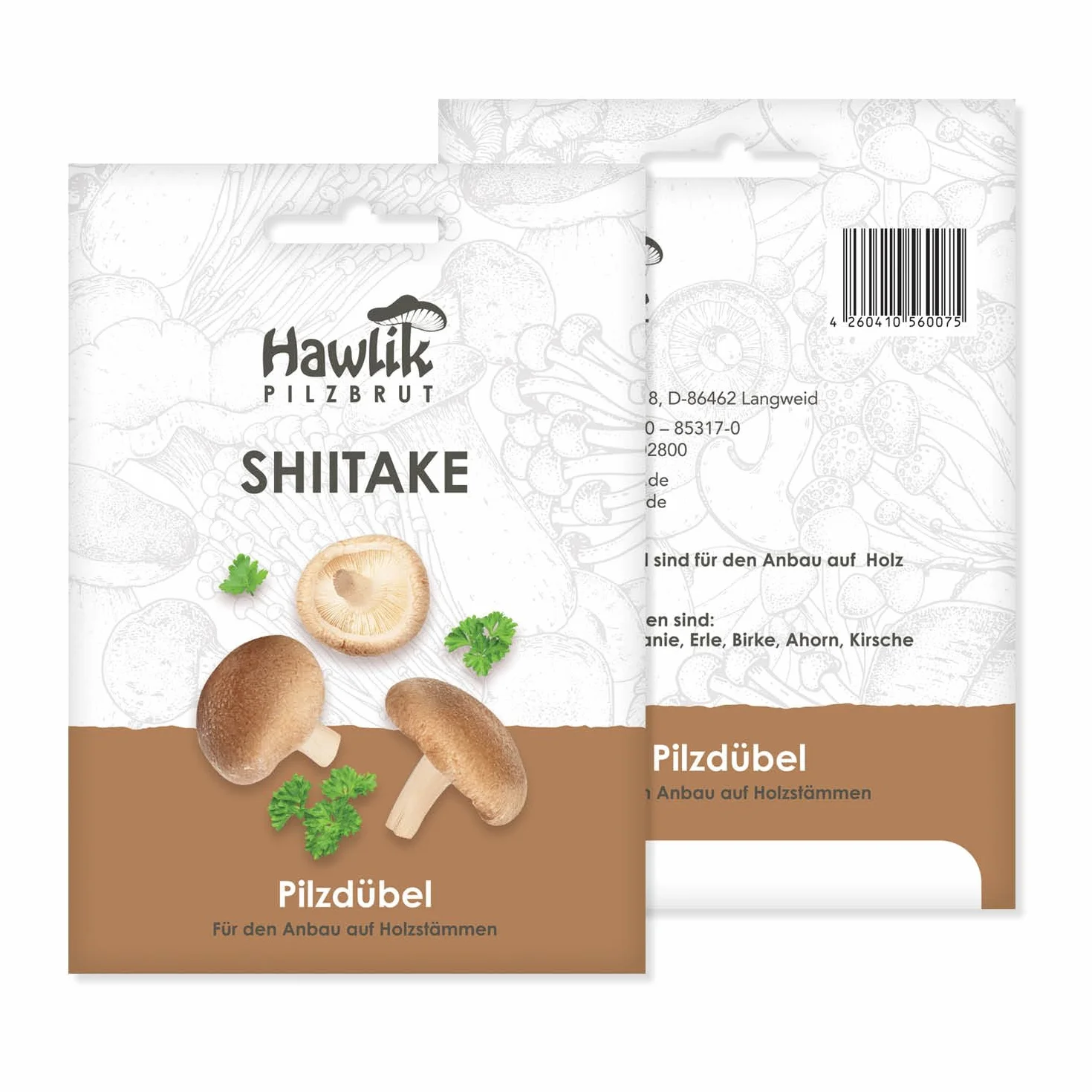 Hawlik Pilzbrut Zaszczepiacz grzybów - uprawiaj grzyby Shiitake na drewnie i pniach drzew - łatwo uprawiaj świeże grzyby - 20 kołków grzybowych z grzybnią do uprawy na brązowym drewnie