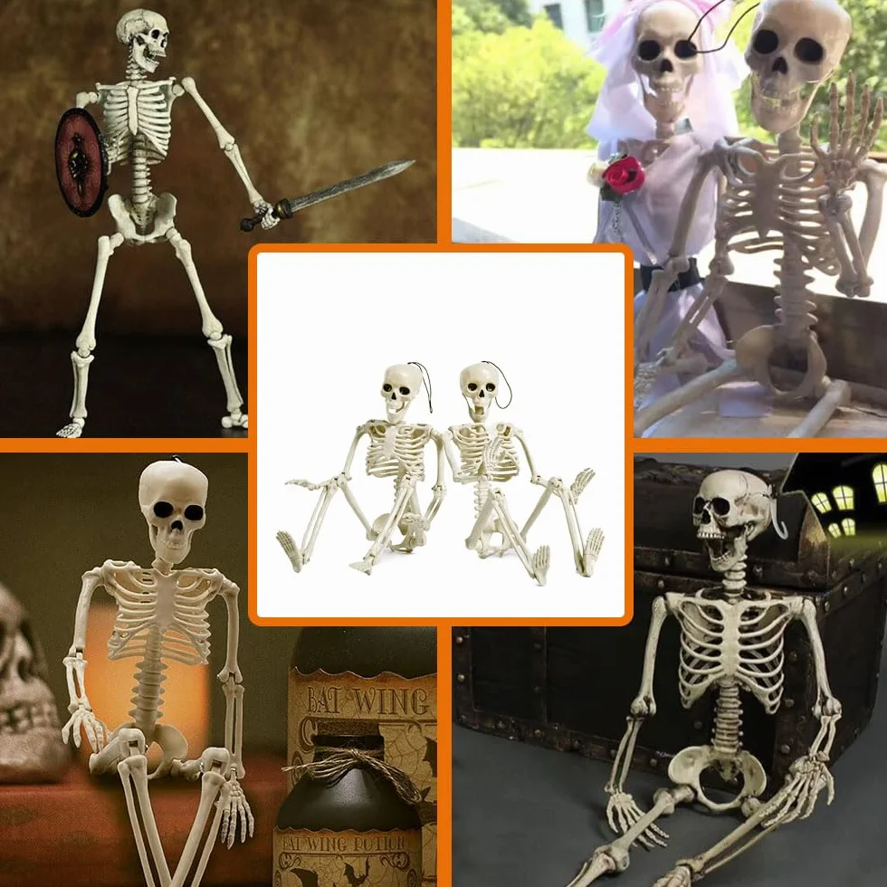 Realistyczne szkielety halloweenowe 40,6 cm dekoracje na Halloween 2 szt