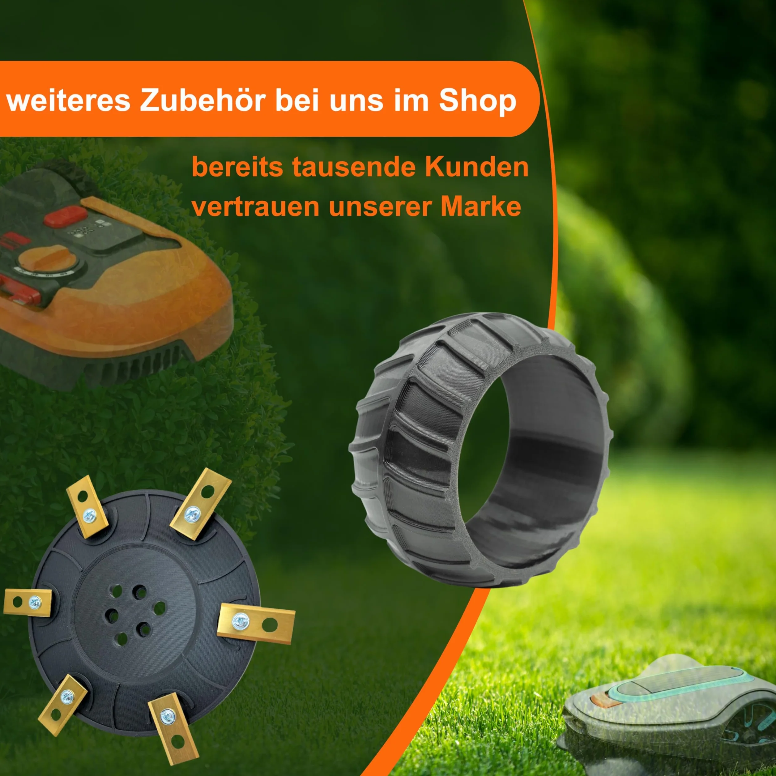 Tarcza nożowa kompatybilna z Worx Landroid 6 ostrzy / 6 ostrzy tarcza tnąca M500 M700 WR167E WR141E Vision M600 tarcza do koszenia sprawdzona jakość + adapter do mocowania sześciokątnego! Dostawa bez