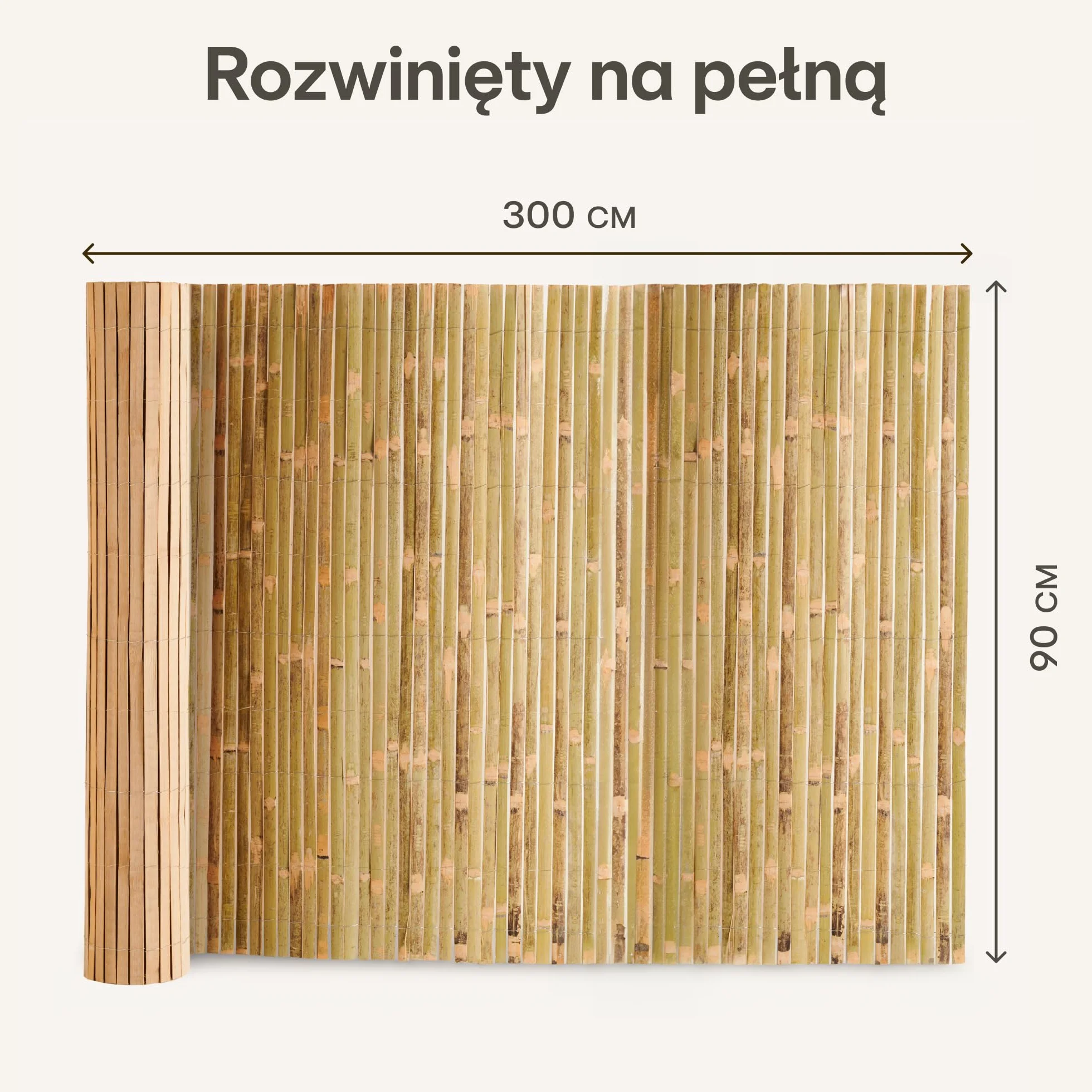 Osłona balkonowa z bambusa, certyfikat FSC®, naturalny bamus, wszechstronne zastosowanie wewnątrz i na zewnątrz, idealna na balkon i do ogrodu, 90 x 300 cm