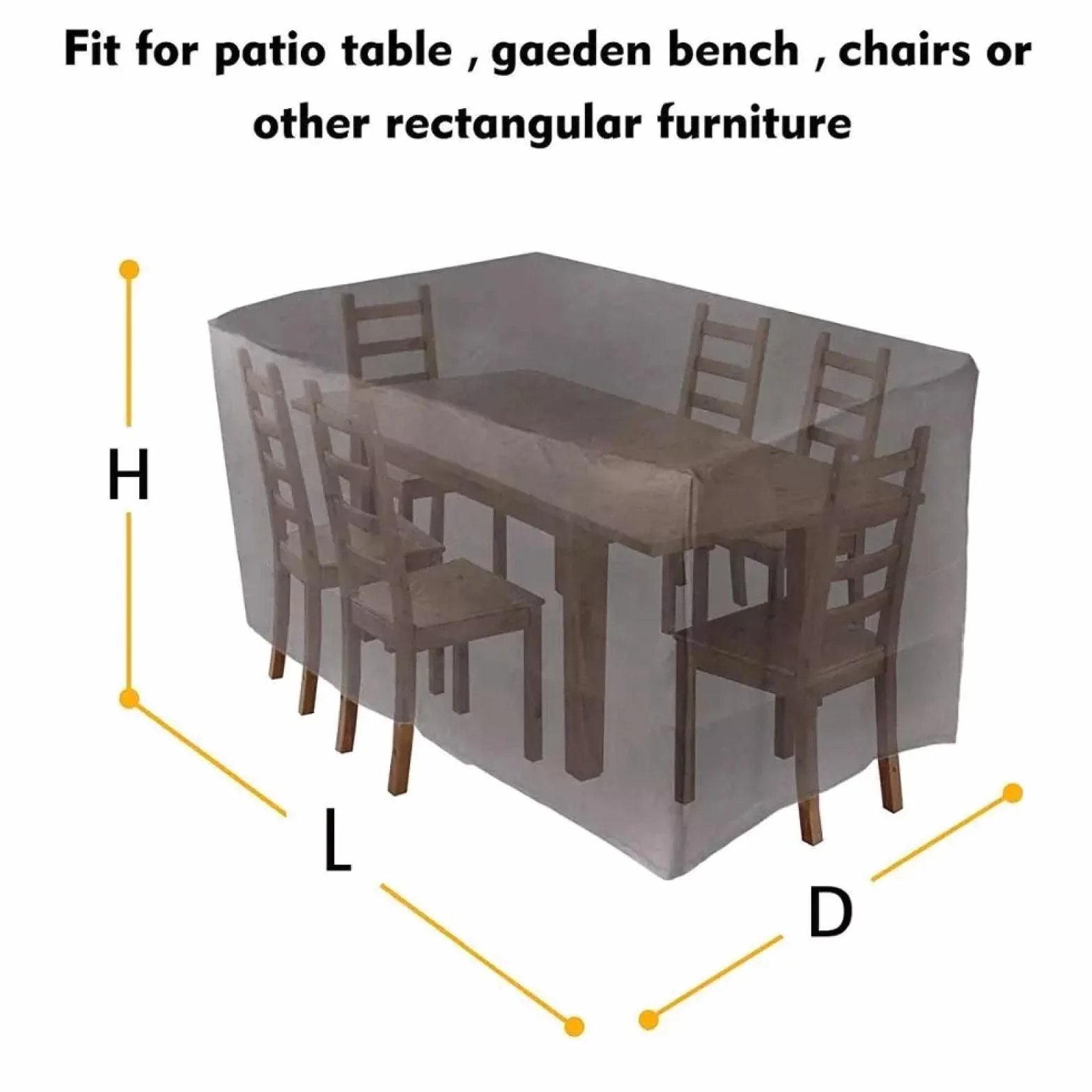 Pokrowce na meble ogrodowe, prostokątne, 150 x 100 x 75 cm, na zewnątrz patio rattanowa narzuta na sofę, anty-UV pokrowiec na sofę ogrodową, odporne na rozdarcia pokrowce ochronne na krzesło stołowe, na zewnątrz, kolor srebrno-szary