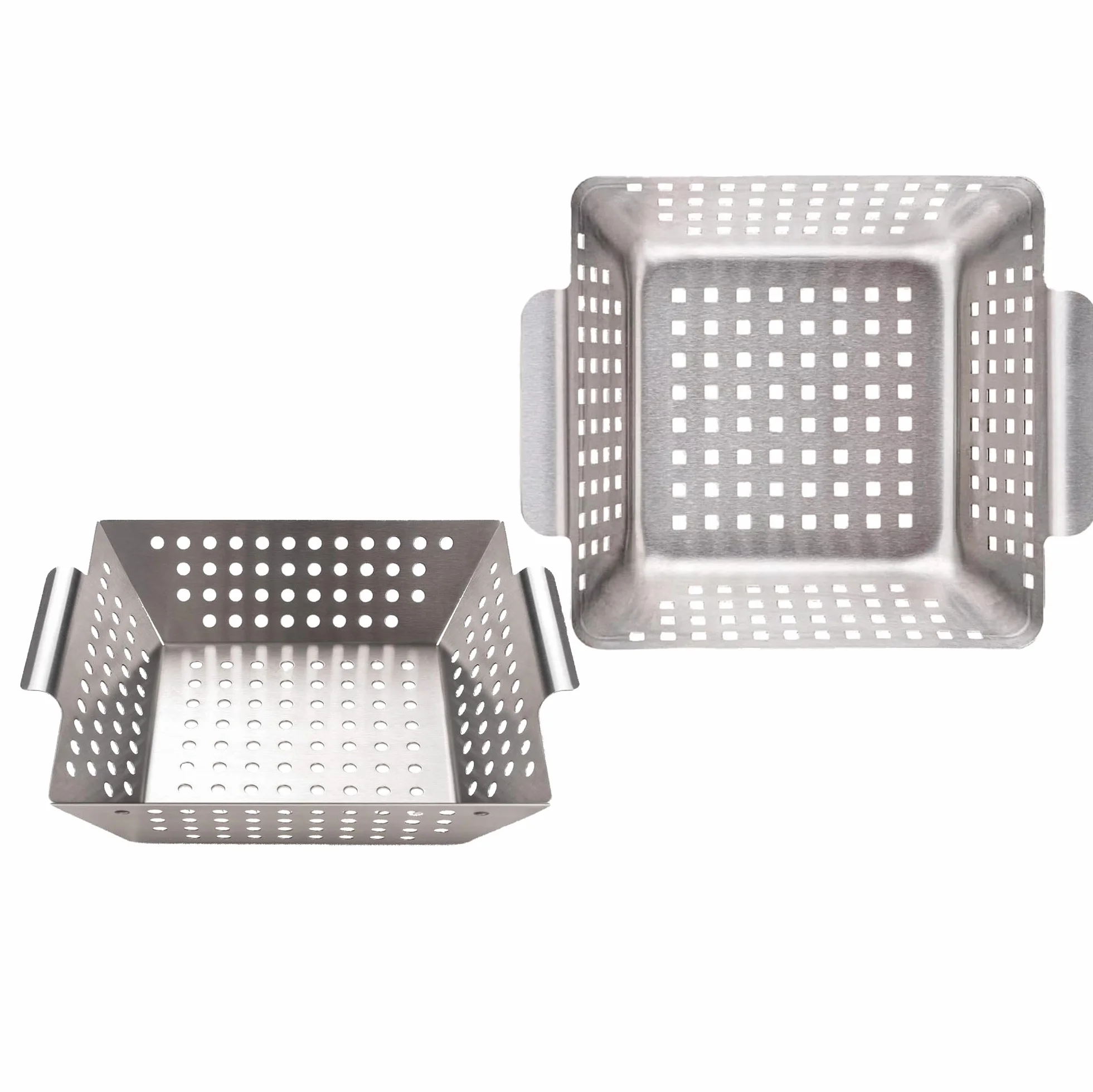 Navaris Taca do grillowania ze stali nierdzewnej – kosz na warzywa – patelnia do grilla – miska na warzywa – doskonała akumulacja ciepła – do wszystkich rodzajów grilla – 21 x 21 cm
