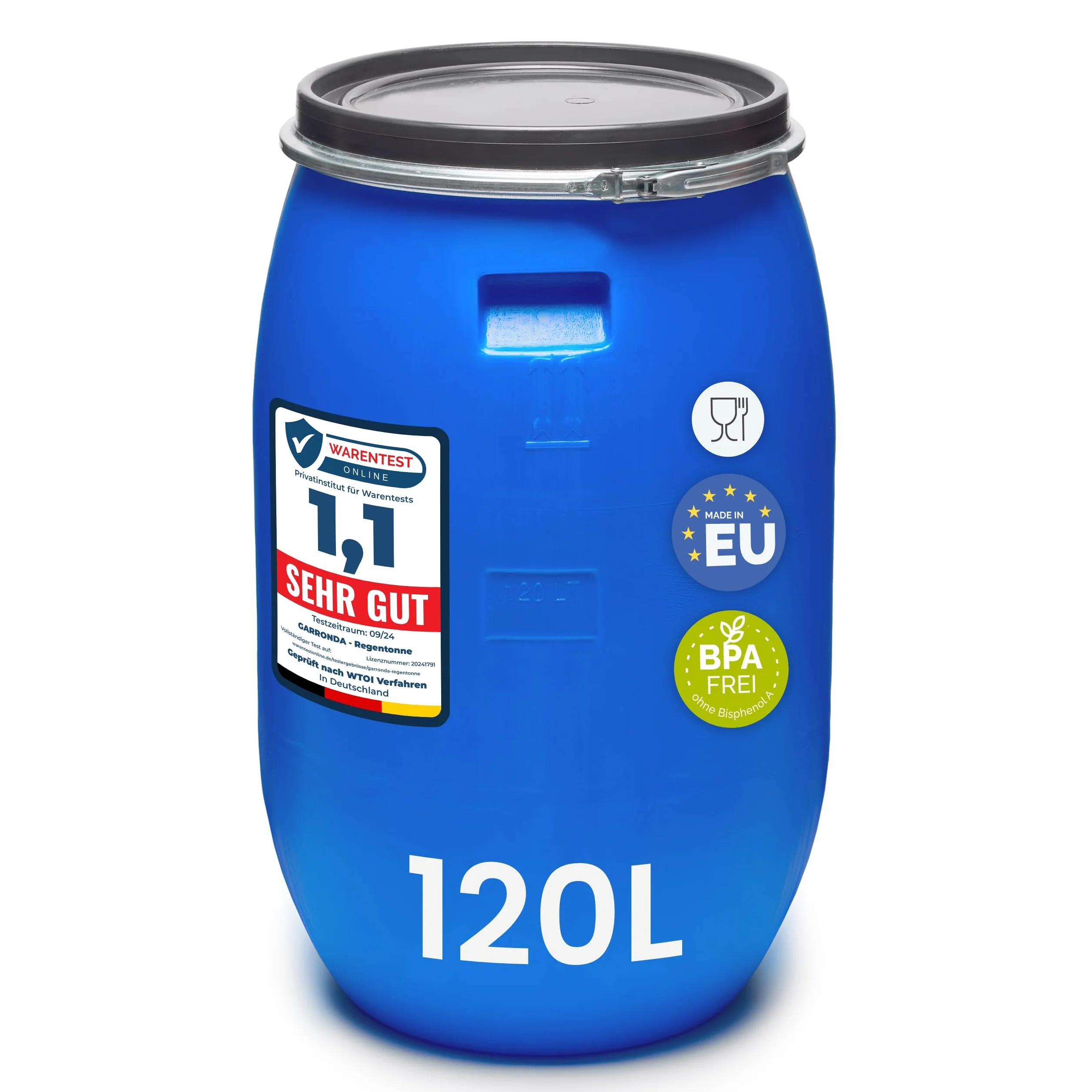 Garronda Beczka Plastikowa 120 l do Kiszenia z Uchwytami Kanister GD-0078 (120L)
