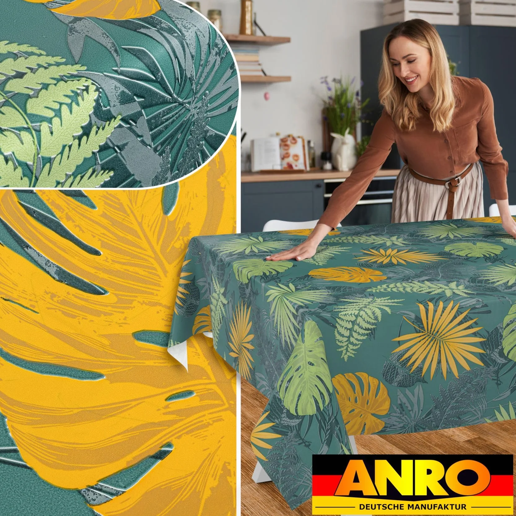 ANRO Obrus ceratowy zmywalny 240 x 140 cm motyw dżungli