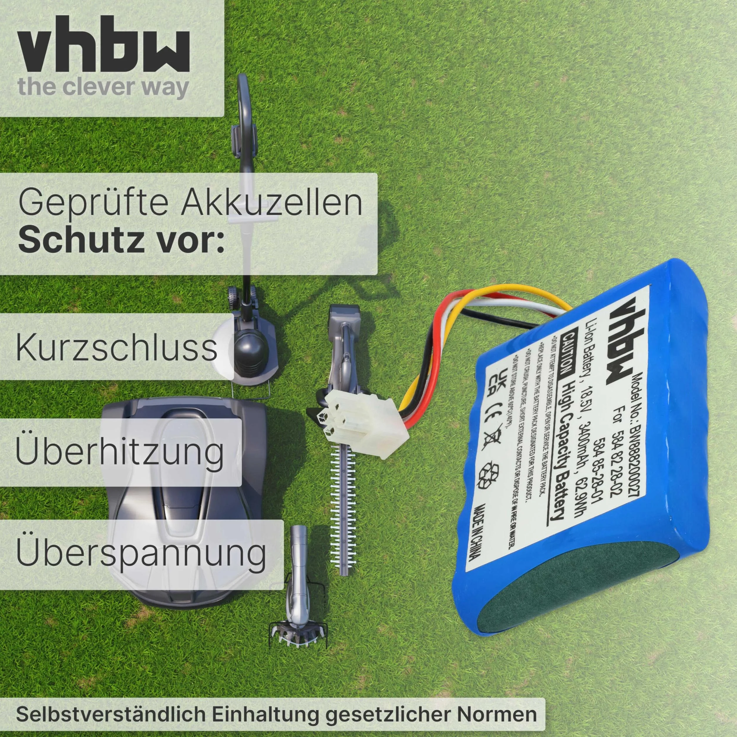 vhbw Li-ION Bateria 3400mAh 18,5V do kosiarki Husqvarna Automower 310 2015-2017