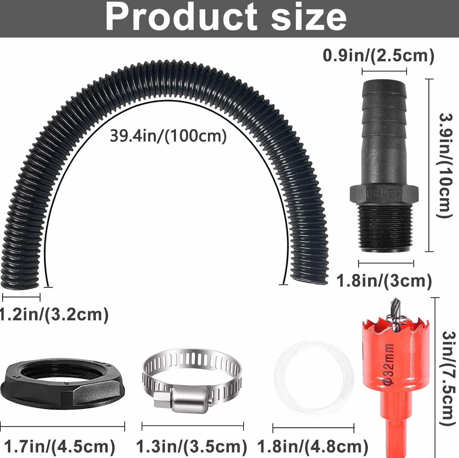 Zestaw złączy do beczki deszczowej 25 mm wąż przyłączeniowy 1 m dysze węża 25 mm adapter