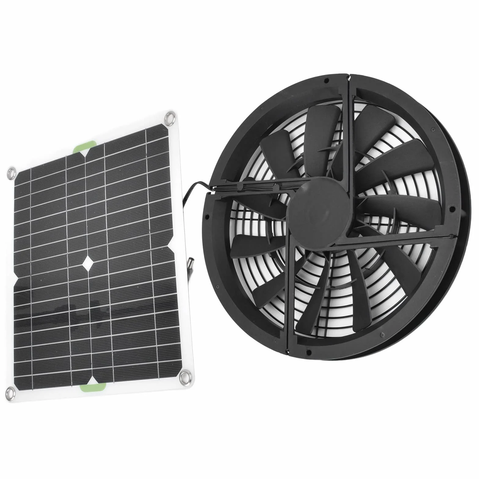 Wentylator wydechowy z energią słoneczną, wentylator zasilany energią słoneczną 100 W, zestaw paneli słonecznych, wentylator szklarniowy, wentylator solarny do domu, szklarni, chłodzenia domku dla