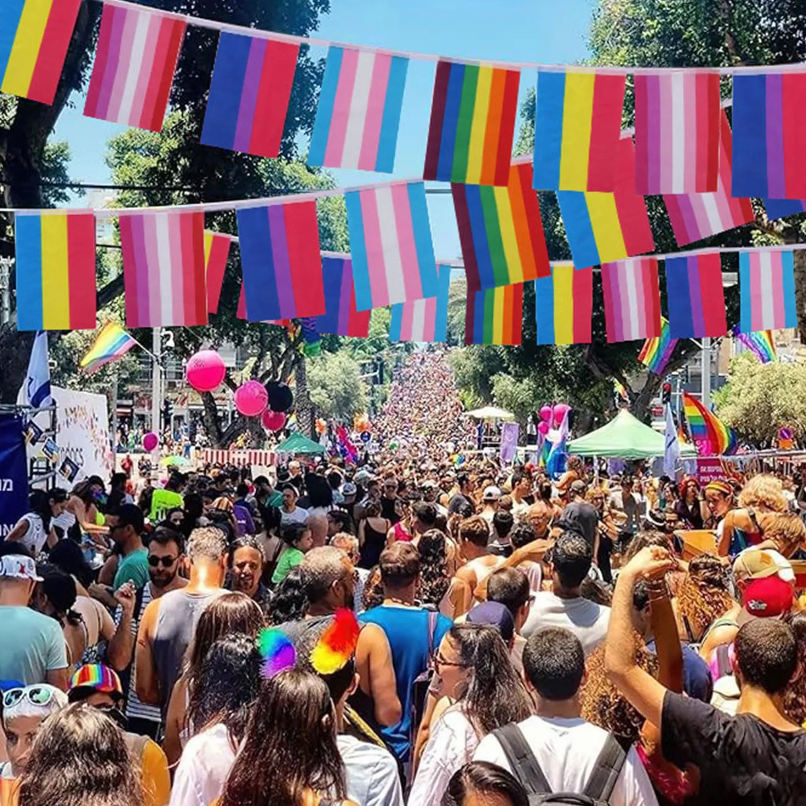 ACTOYS Tęczowa Flaga LGBT Pride 10 metrów Girlanda Dekoracja Impreza