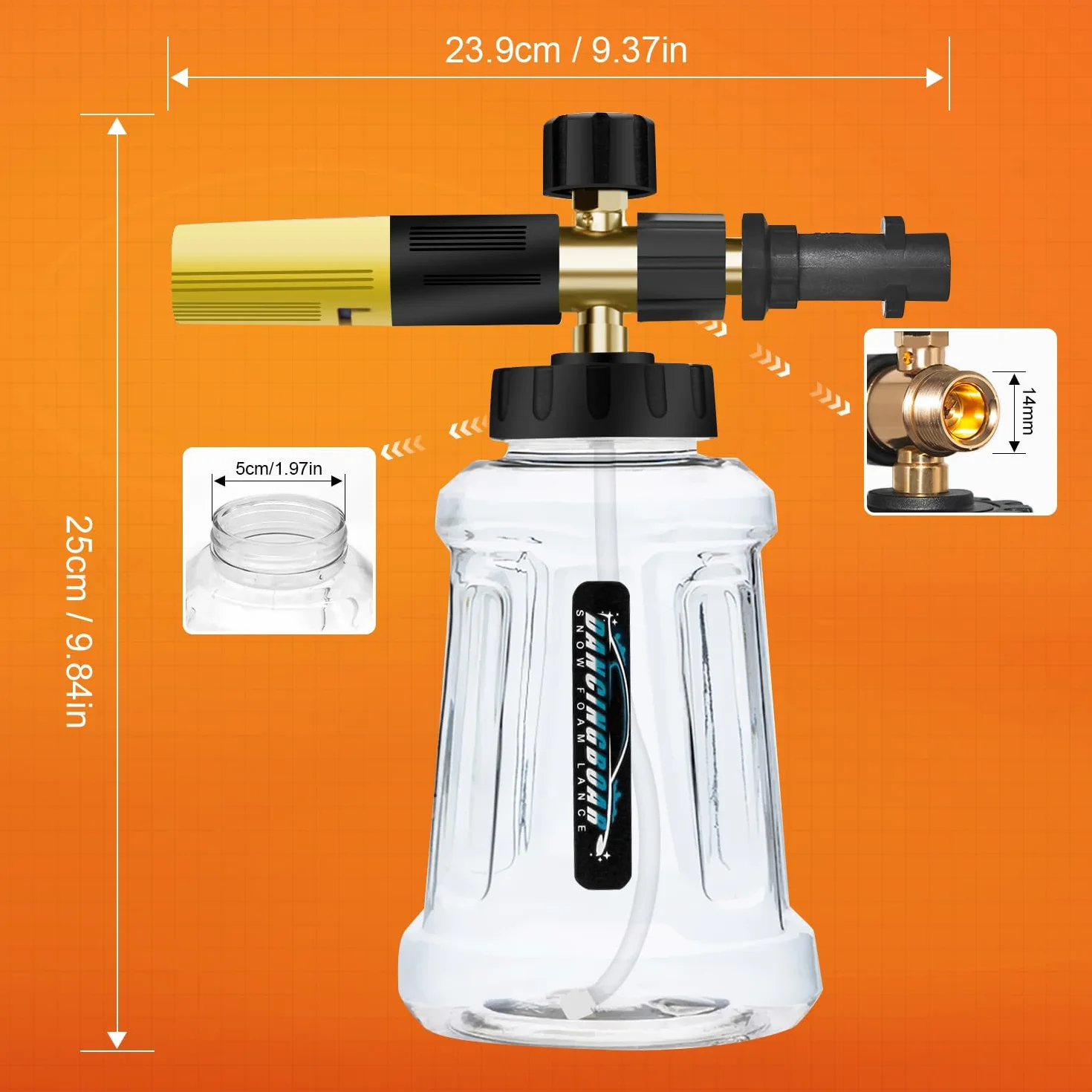 Karcher Snow Foam Lance Foam Cannon do myjki wysokociśnieniowej K2-K7 1 l regulowana dysza
