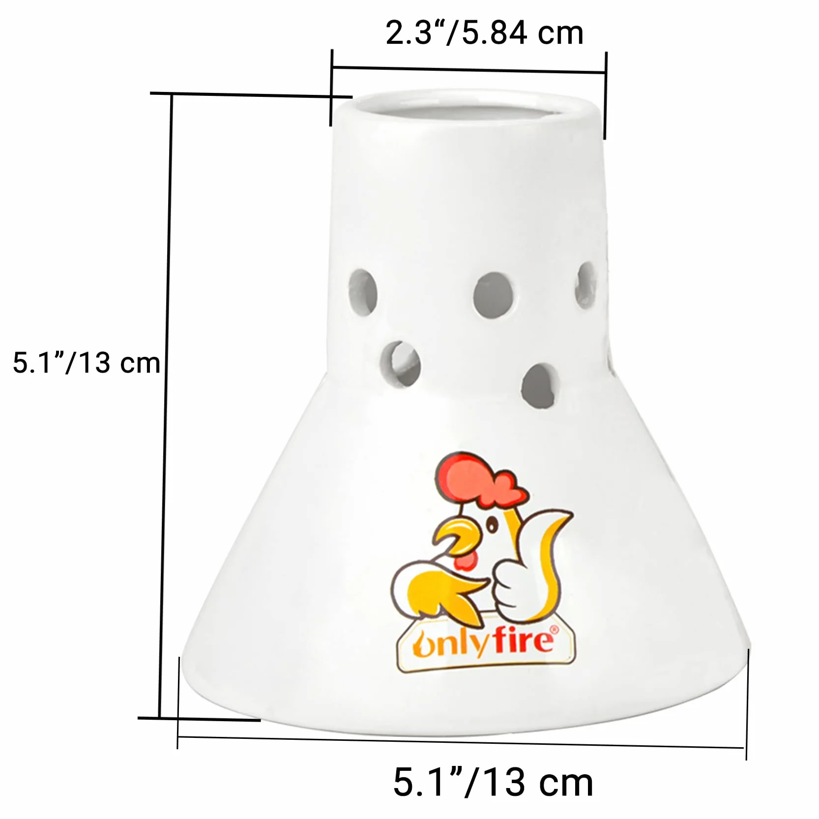 Onlyfire Ceramiczny Stojak na Pieczenie Kurczaków, Stojak na Puszkę na Piwo, Pionowy Drobi, Akcesoria do Grilla, Stojak do Pieczenia Kurczaka do Grillowania do Grillowania, Piekarnika lub Palacza
