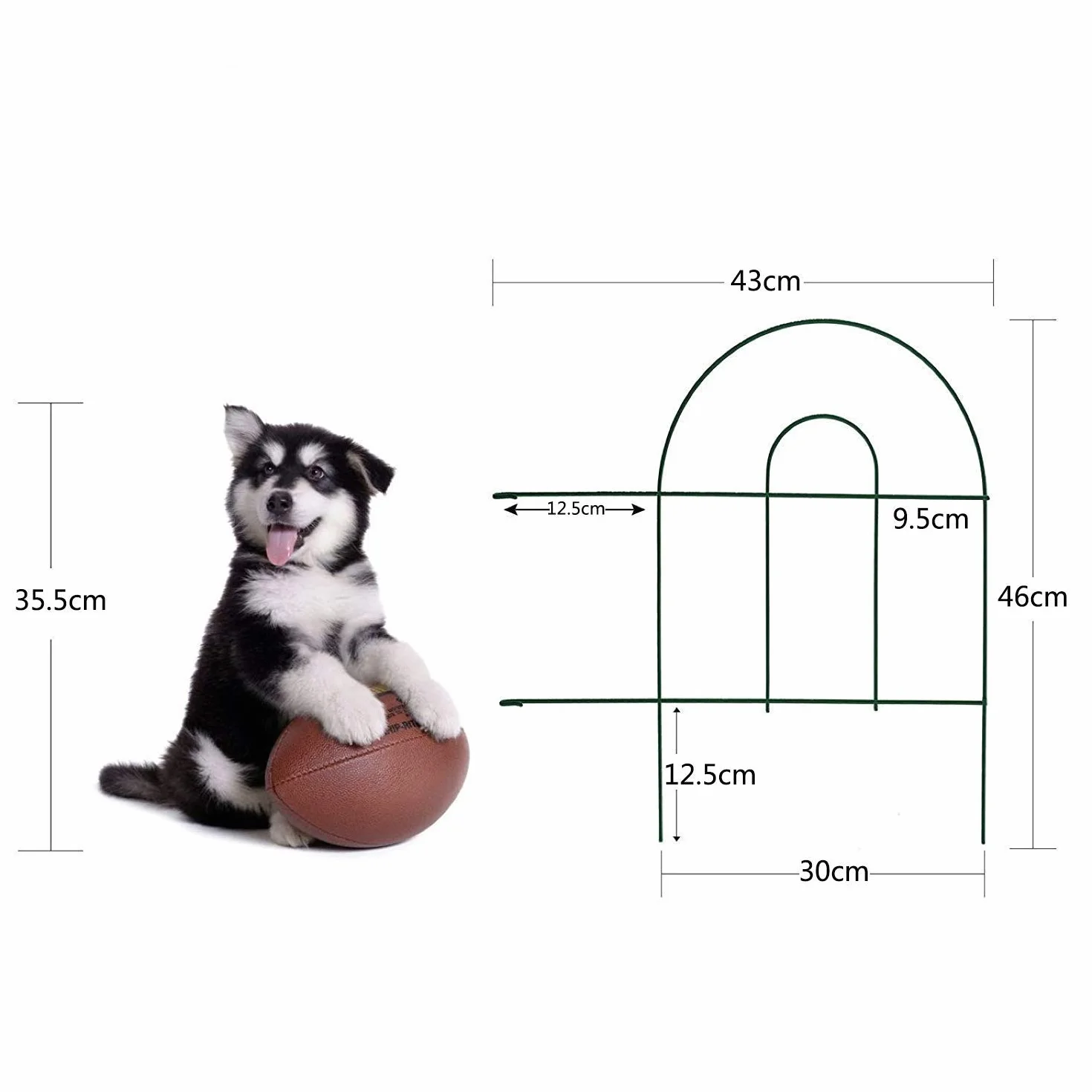 Amagabeli Dekoracyjne ogrodzenie ogrodowe metalowe składane 35 szt. 46 cm x 1524 cm