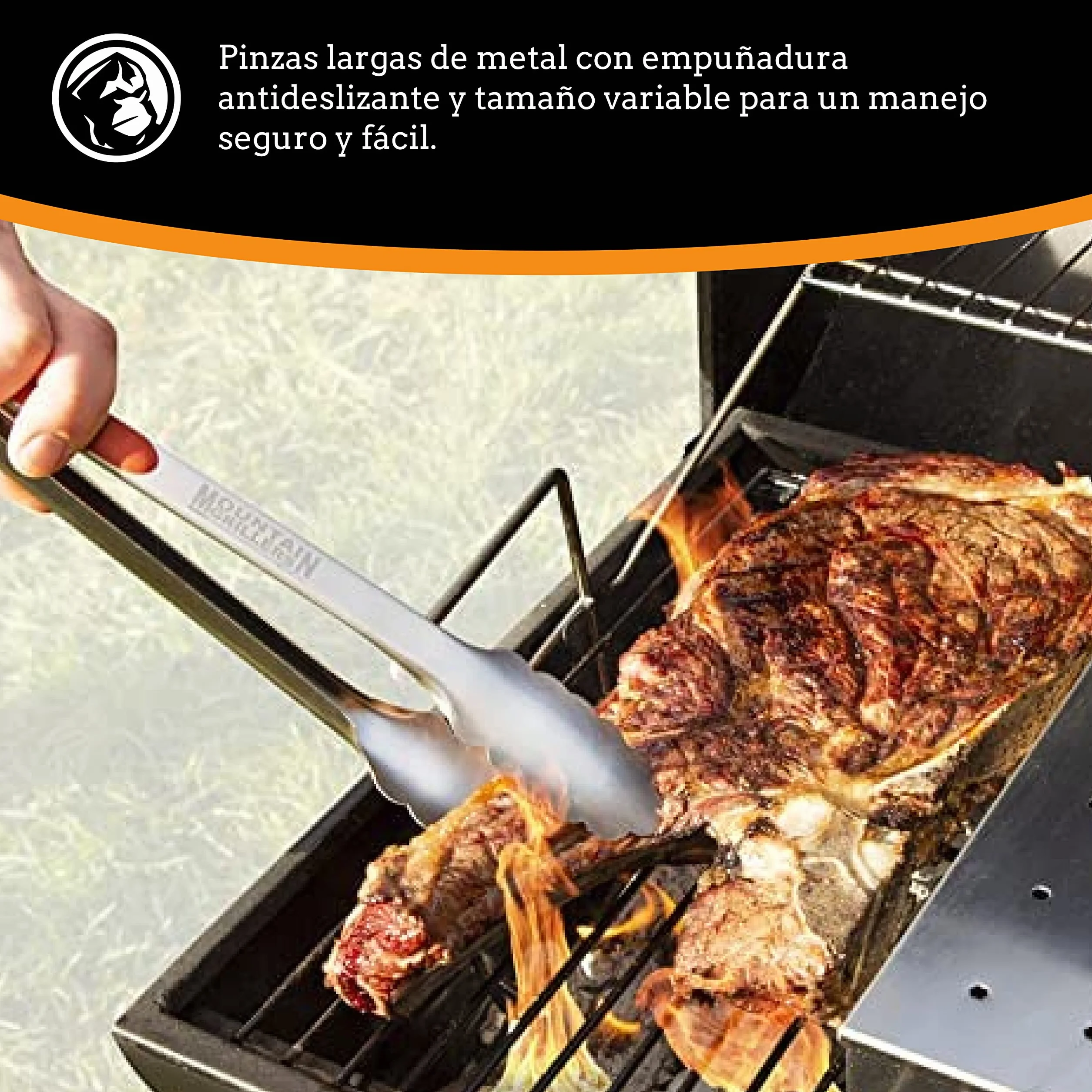 Mountain Grillers Szczypce do grillowania 30,5 i 40 cm zestaw 2 stali nierdzewnej