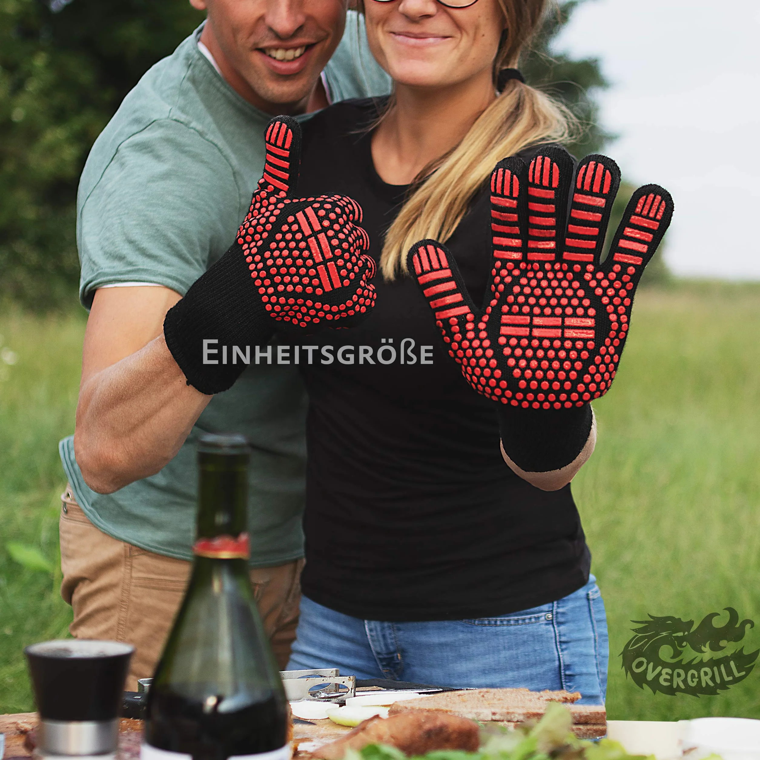 Rękawice ognioodporne: 2x rękawica do grilla BBQ – 800 stopni ochrony przed wysoką temperaturą – dla mężczyzn odporne na wysoką temperaturę – ognioodporne rękawice kominkowe – uniwersalne rękawice do