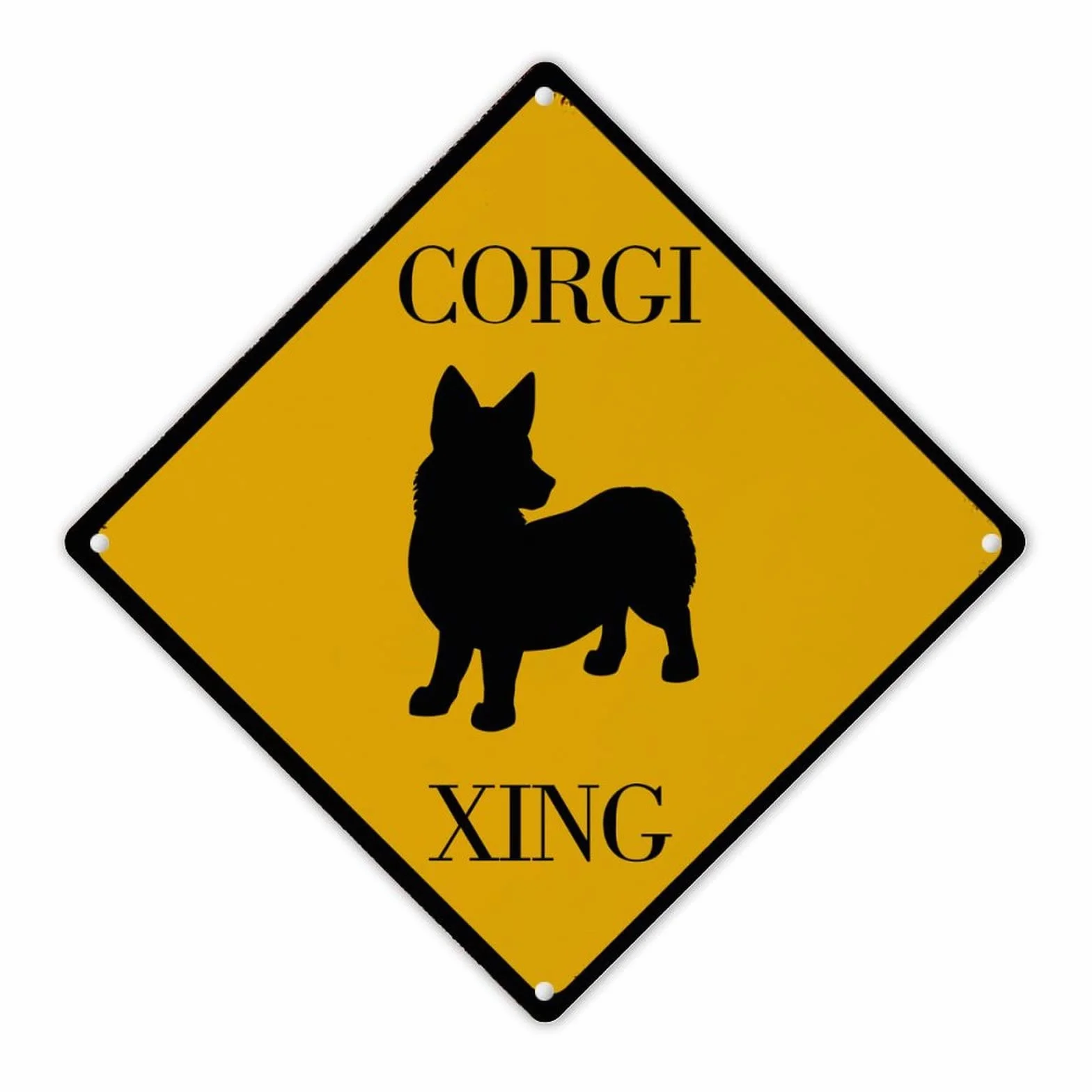 Corgi Xing ostrzeżenie metalowy znak koliber powitalny znak metalowy znak chroniony przed promieniowaniem UV odporny na blaknięcie metalowy aluminiowy znak do bramy domu ogrodu barów restauracji 30 x 30 cm