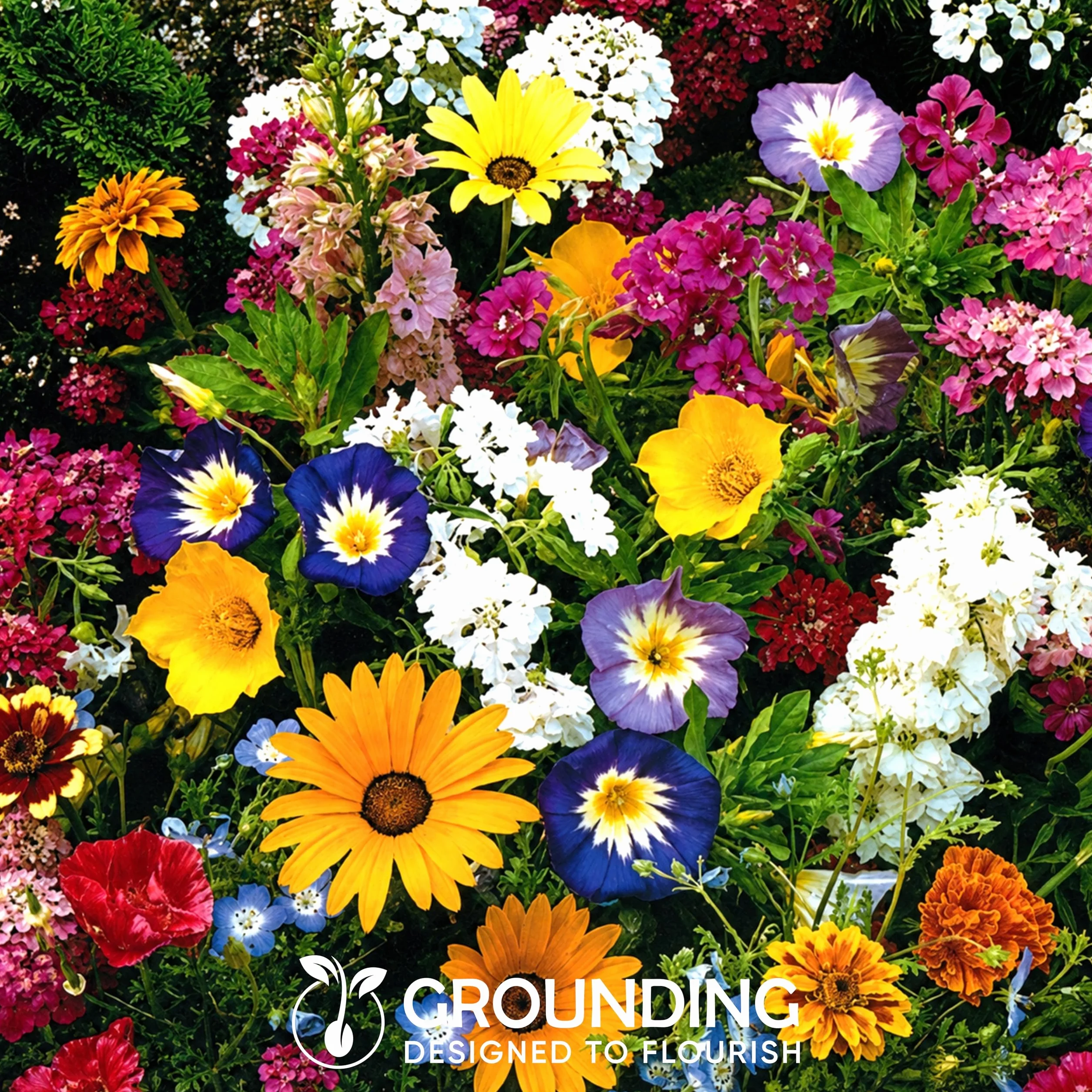 Grounding - Wildflower Mix Seeds Multicolor, 2000+ seeds - Rustic meadow effect, attracts pollinators (bees & butterflies) - European Quality
