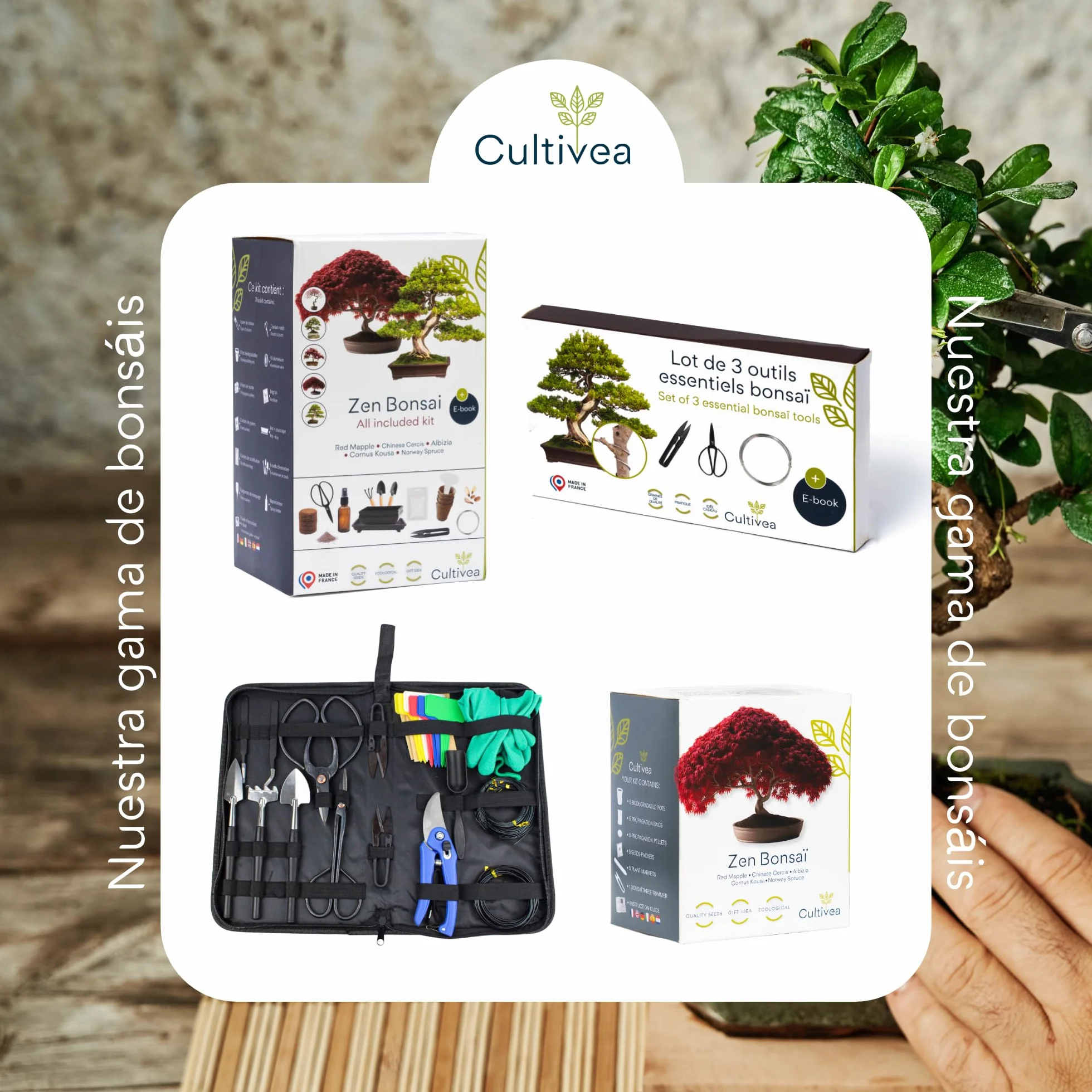 CULTIVEA® Drut bonsai, 6 rolek drutu aluminiowego, 1,0 mm/1,5 mm/2,0 mm/2,5 mm/3,0 mm/4,0 mm, ochrona przed korozją, bonsai, narzędzia ogrodnicze, drzewa, bonsai