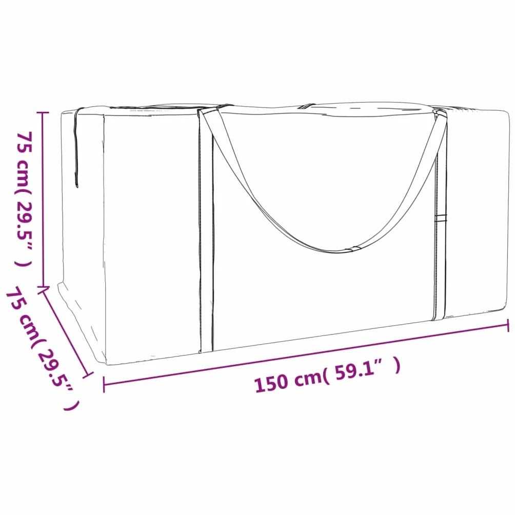 vidaXL Torba do przechowywania poduszek ogrodowych, 150x75x75 cm, PE, torba na poduszki ogrodowe, torba do schowania poduszek ogrodowych