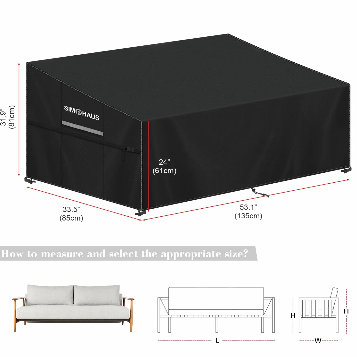 Pokrowiec wodoodporny anty-UV 420D Oxford na meble ogrodowe 2-osobowy 135x85x81 cm