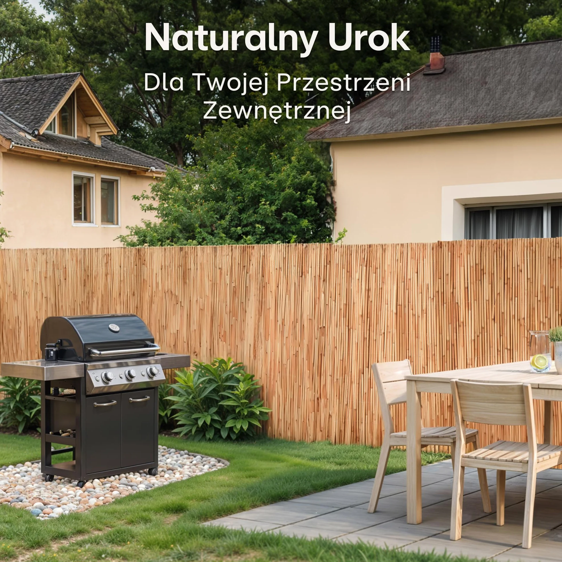 Praknu Osłona balkonowa z trzciny - Naturalna trzcina z certyfikatem FSC® - Wszechstronne zastosowanie wewnątrz i na zewnątrz - Idealna na balkony i do ogrodów - 100 x 300 cm