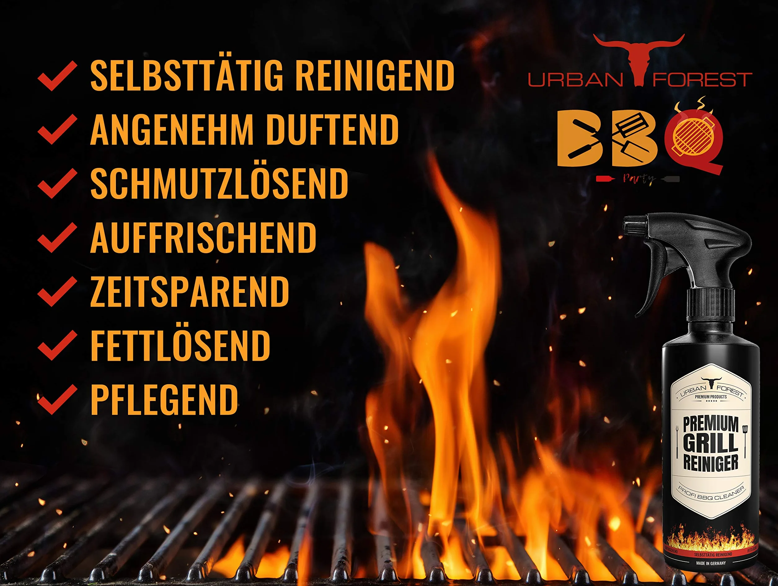 URBAN FOREST® środek do czyszczenia grilla 500 ml do rusztu ze stali nierdzewnej