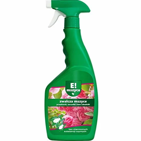 BROS E! Mszyca Atomizer zwalcza szkodniki 500ml Gotowy do użycia płyn w postaci roztworu wodorozpuszczalnych polimerów, który eliminuje mszyce, mączliki szklarniowe, przędziorki, miodówki, wciornastki a także wełnowce i tarczniki – larwy i młode stadia gą