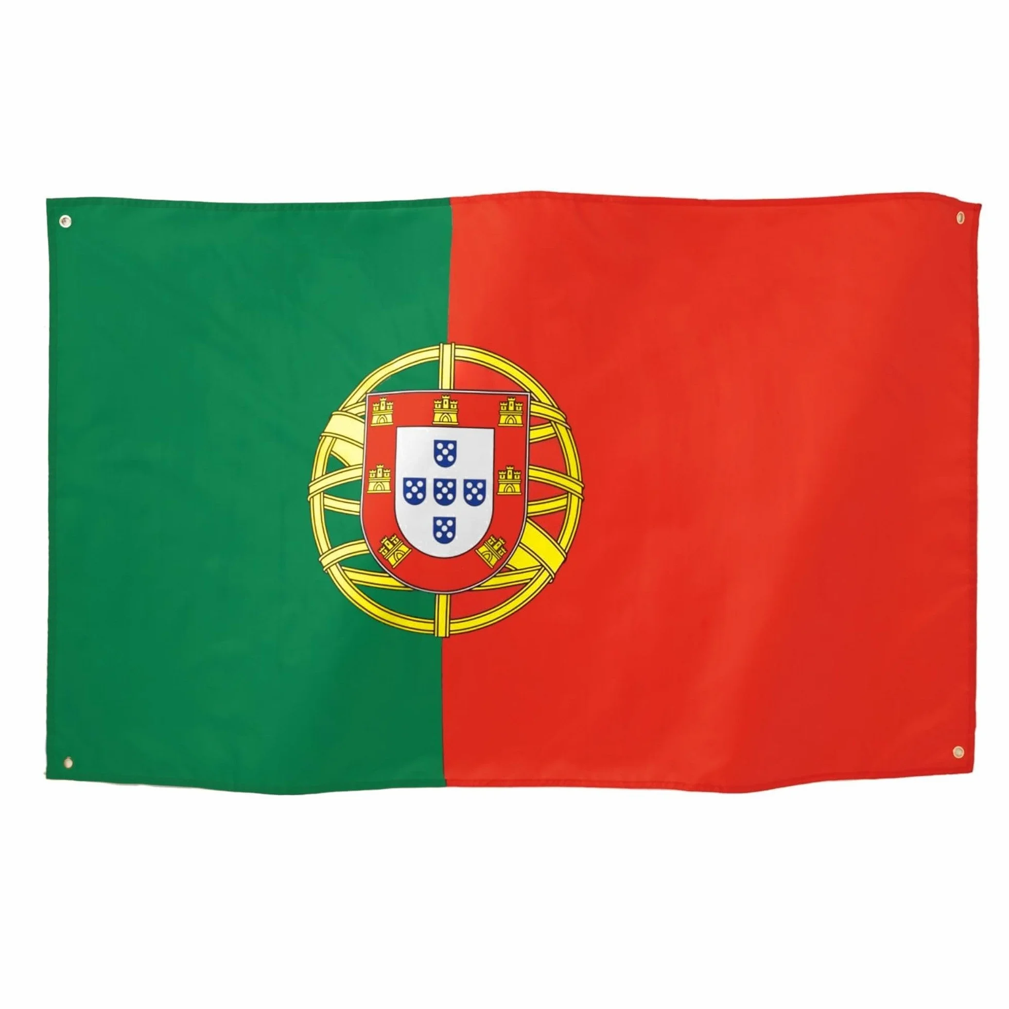 Runesol Portugalia Flaga narodowa 3x5, 91x152cm, Bandeira de Portugal 4 przelotki, mosiężne oczko w każdym rogu, portugalski baner, flaga piłkarska, flagi premium, wodoodporne wewnątrz, na zewnątrz