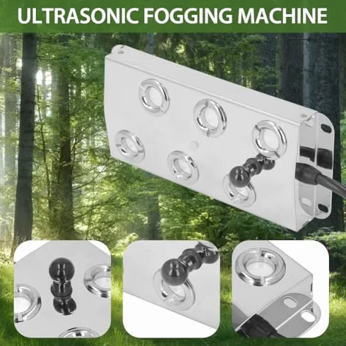 Mist Maker Fogger 6 Głowa, 1,5M Kabla Ultradźwiękowego Mgły Mgły z Zasilaniem, Mgły Fogger Fontanna (zasilacz nie jest dołączony) Ultr