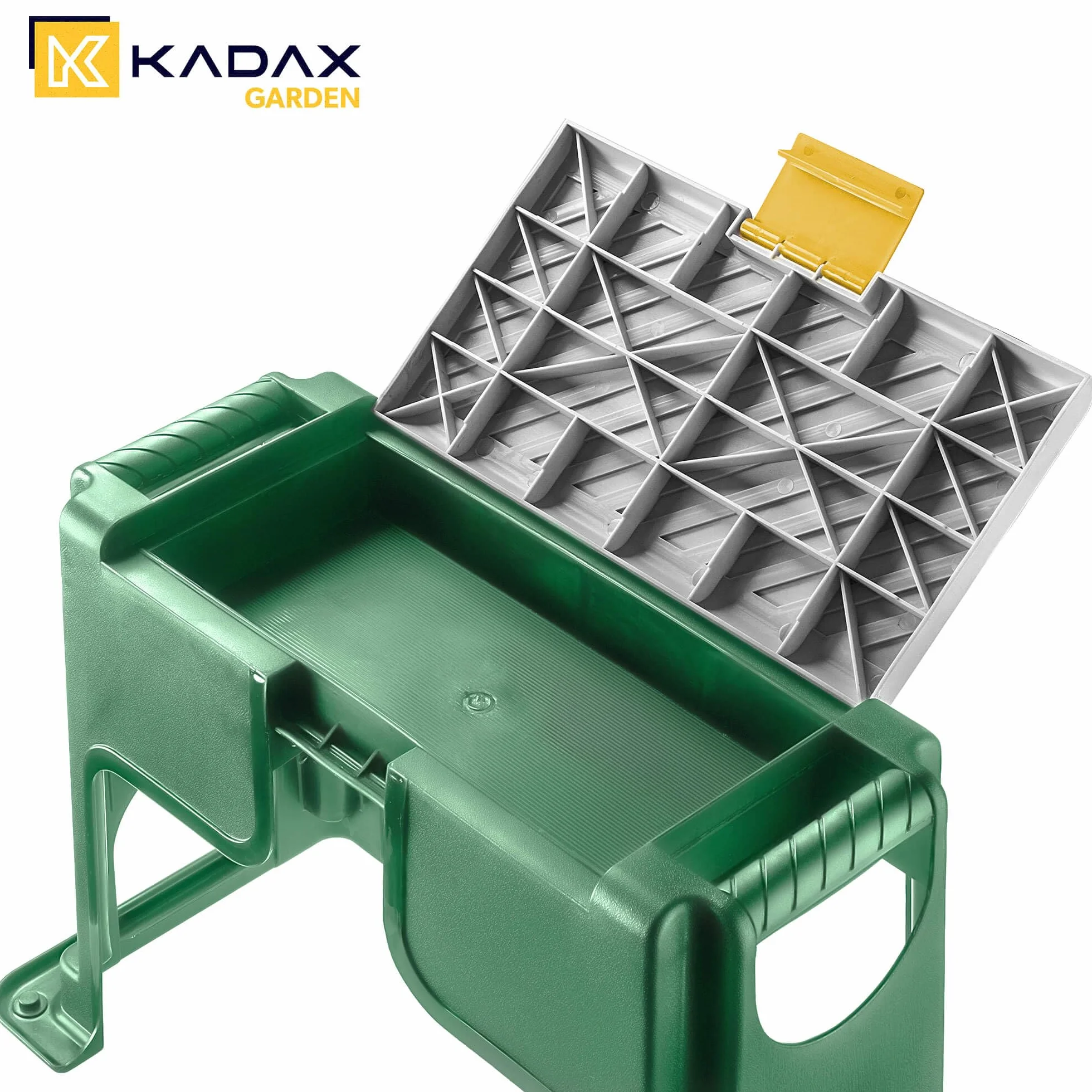 KADAX Klęcznik ogrodowy 2w1 28x37cm zielony, odporny na warunki pogodowe, do pielenia i sadzenia