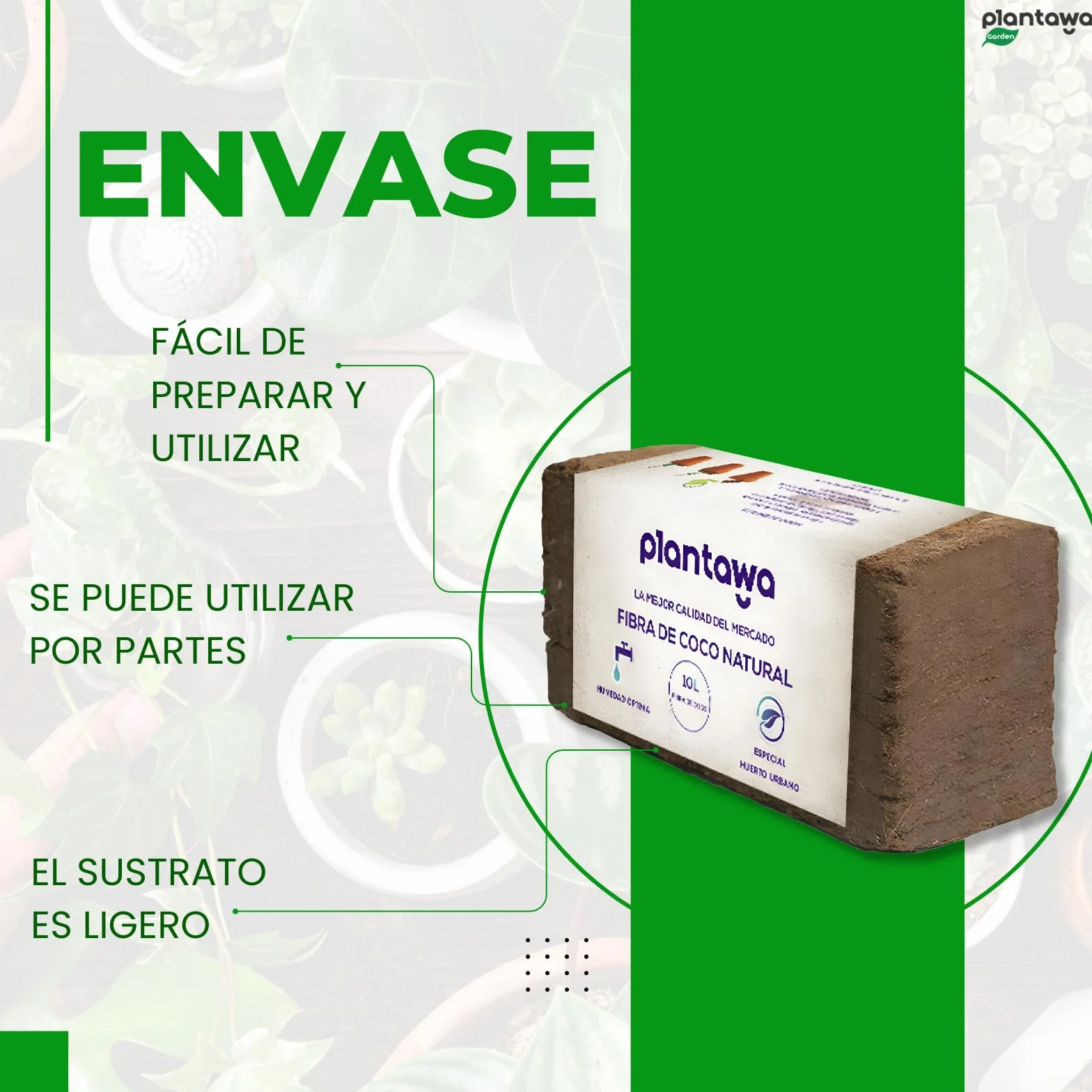 Włókno kokosowe 120 l, 10 l x 12 bloków podłoża kokosowego naturalne
