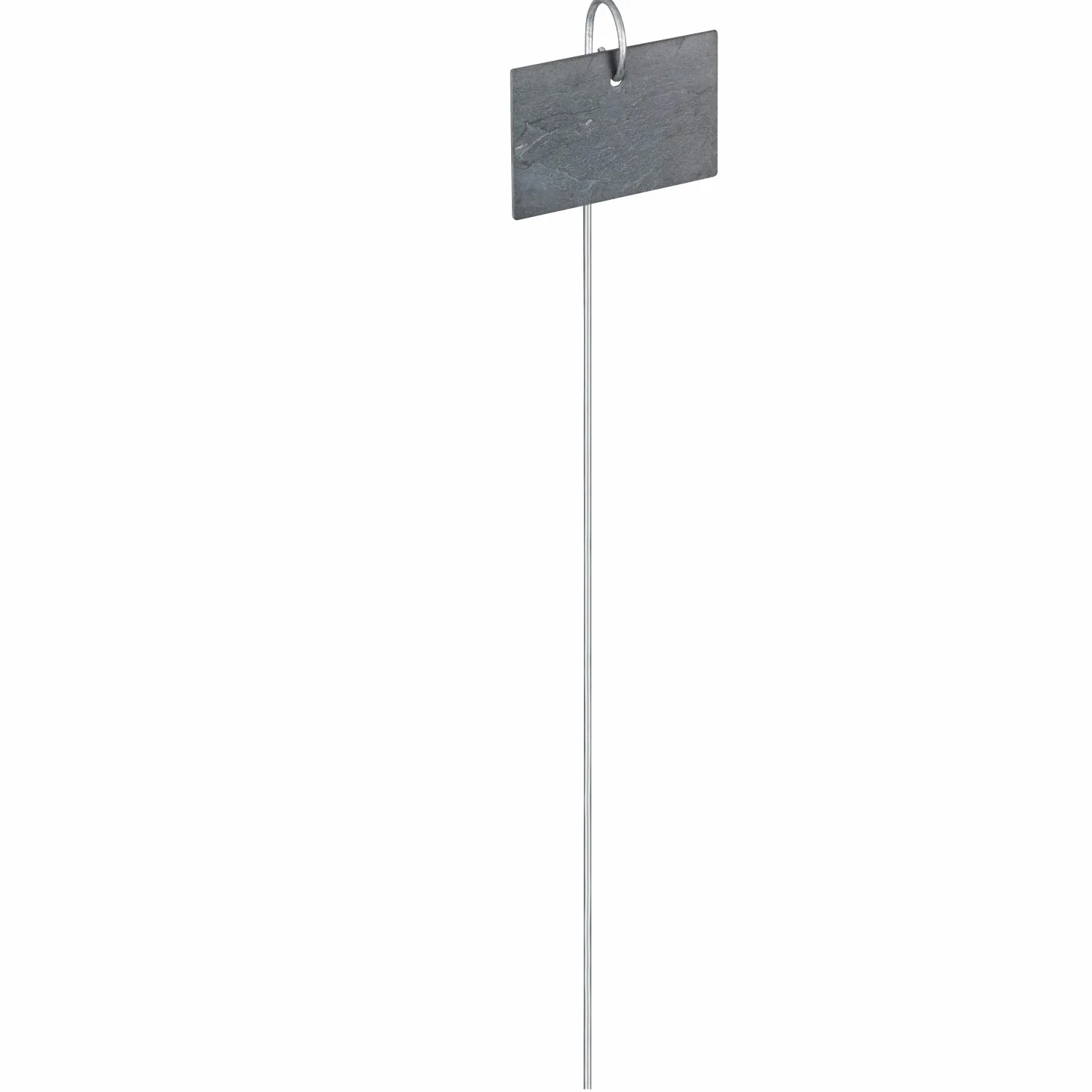 GardenMate Zestaw 10 etykiet do roślin łupkowych w nowoczesnym stylu (10 x 7 cm) wiszących na metalowym pręcie ze stali nierdzewnej (55 cm)