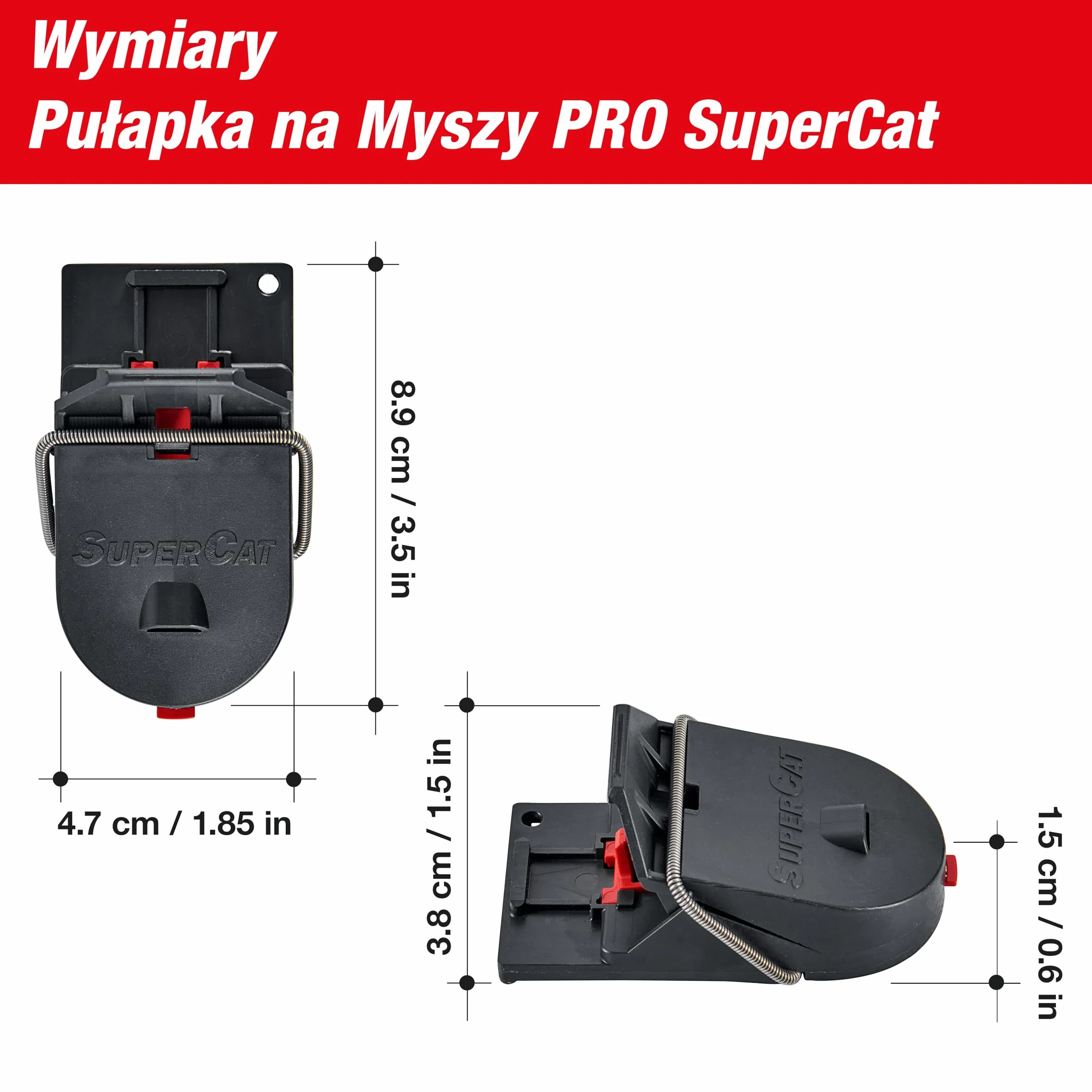 SWISSINNO Pułapka na Myszy PRO SuperCat z Wkładem Przynęty – 2 Sztuki