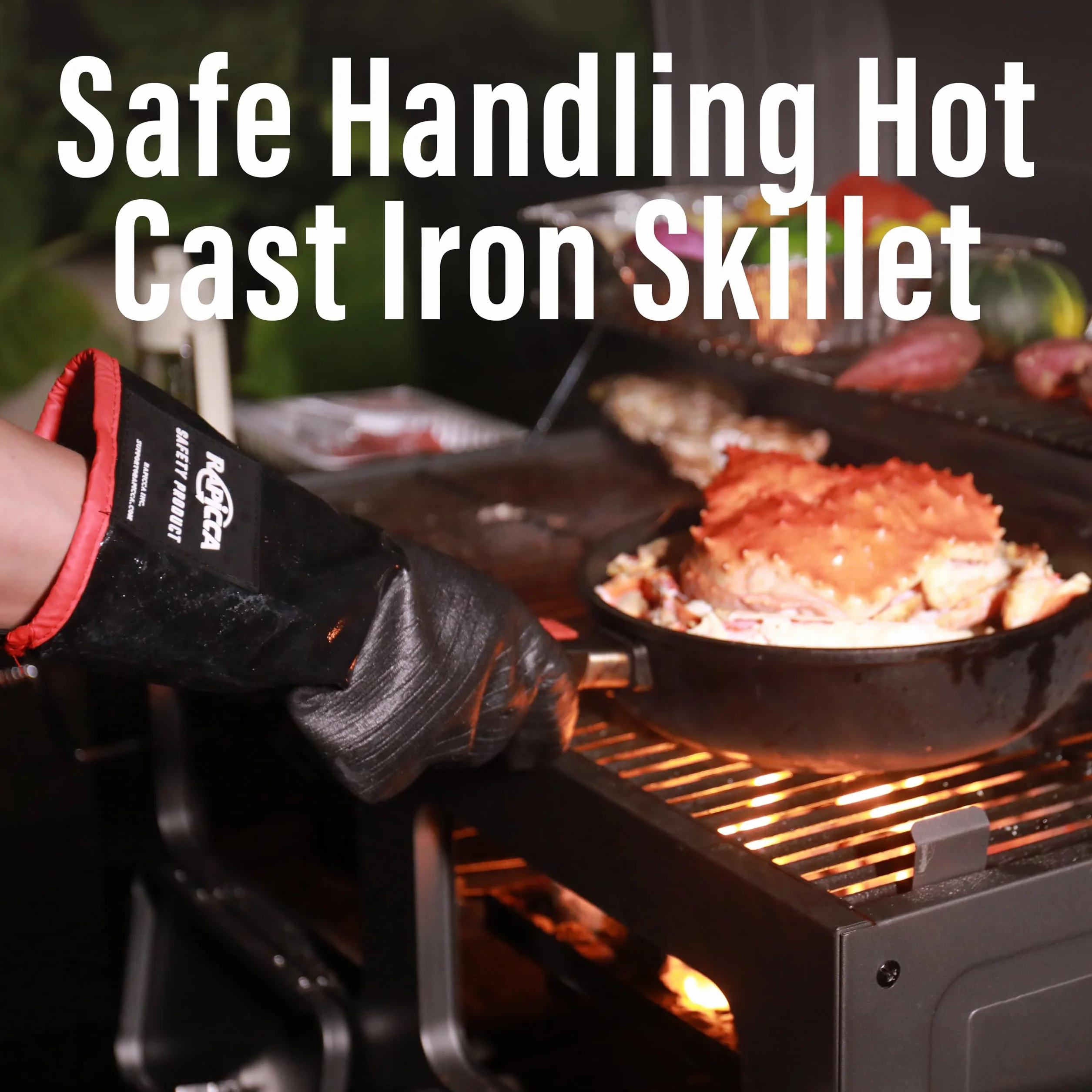 RAPICCA Rękawice do grillowania 35 cm 500°C odporne na wysokie temperatury