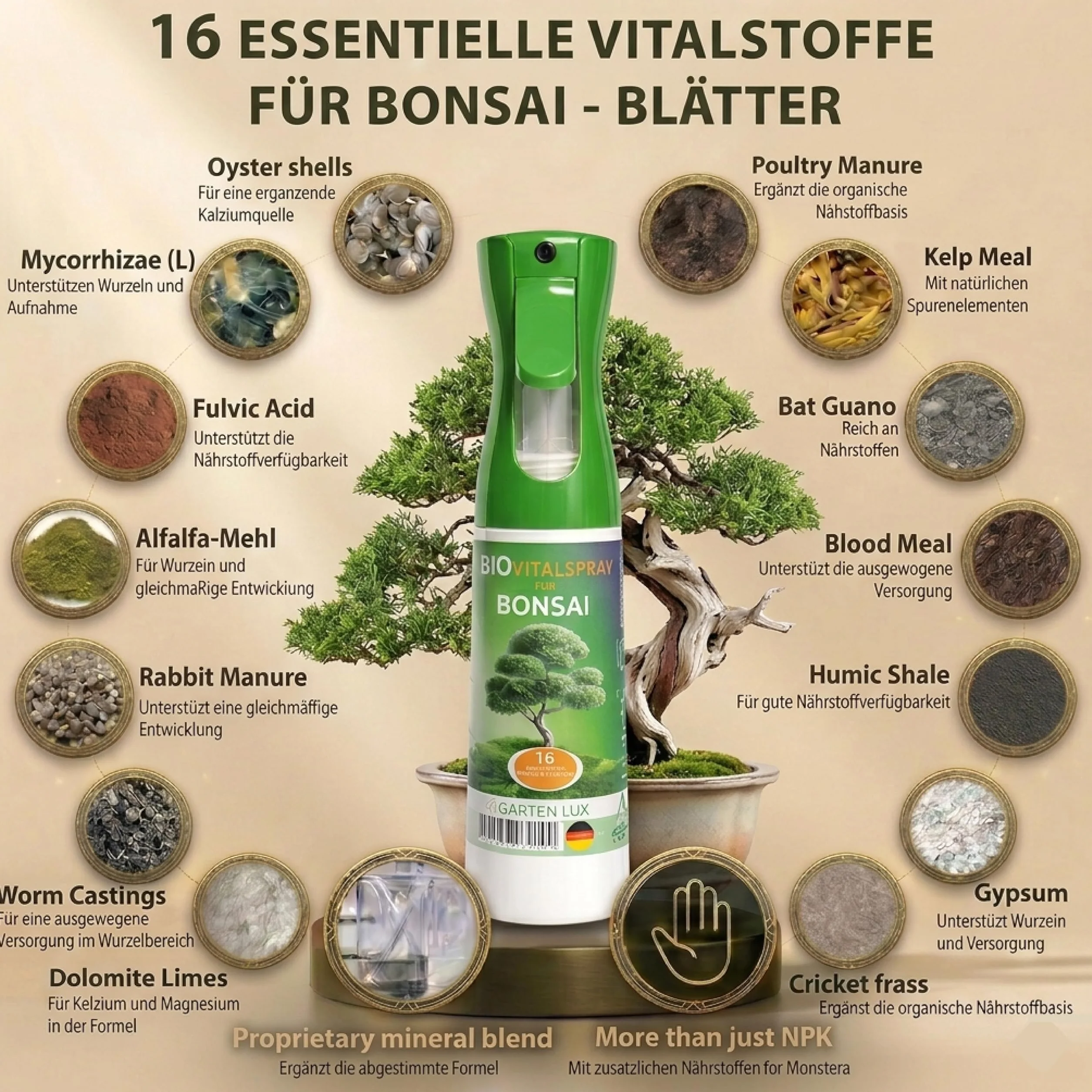 BIO Vital Spray do bonsai z 16 mikroelementami 300 ml