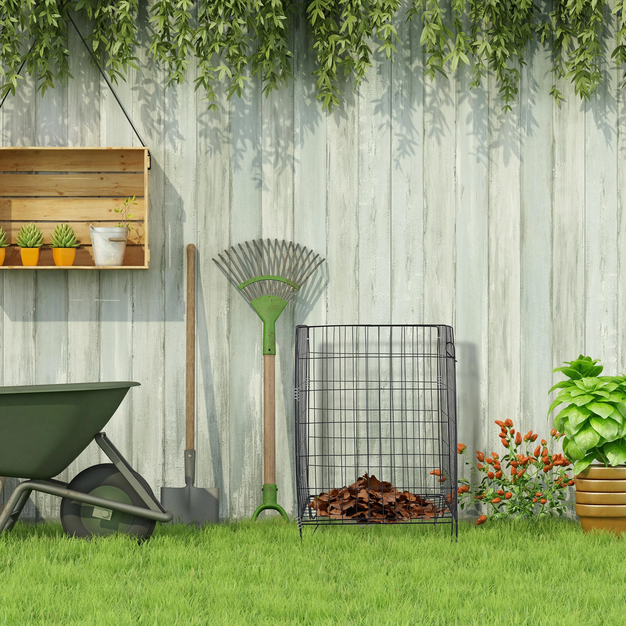 Relaxdays Kompostownik metalowy 68x46x46 cm stal czarny
