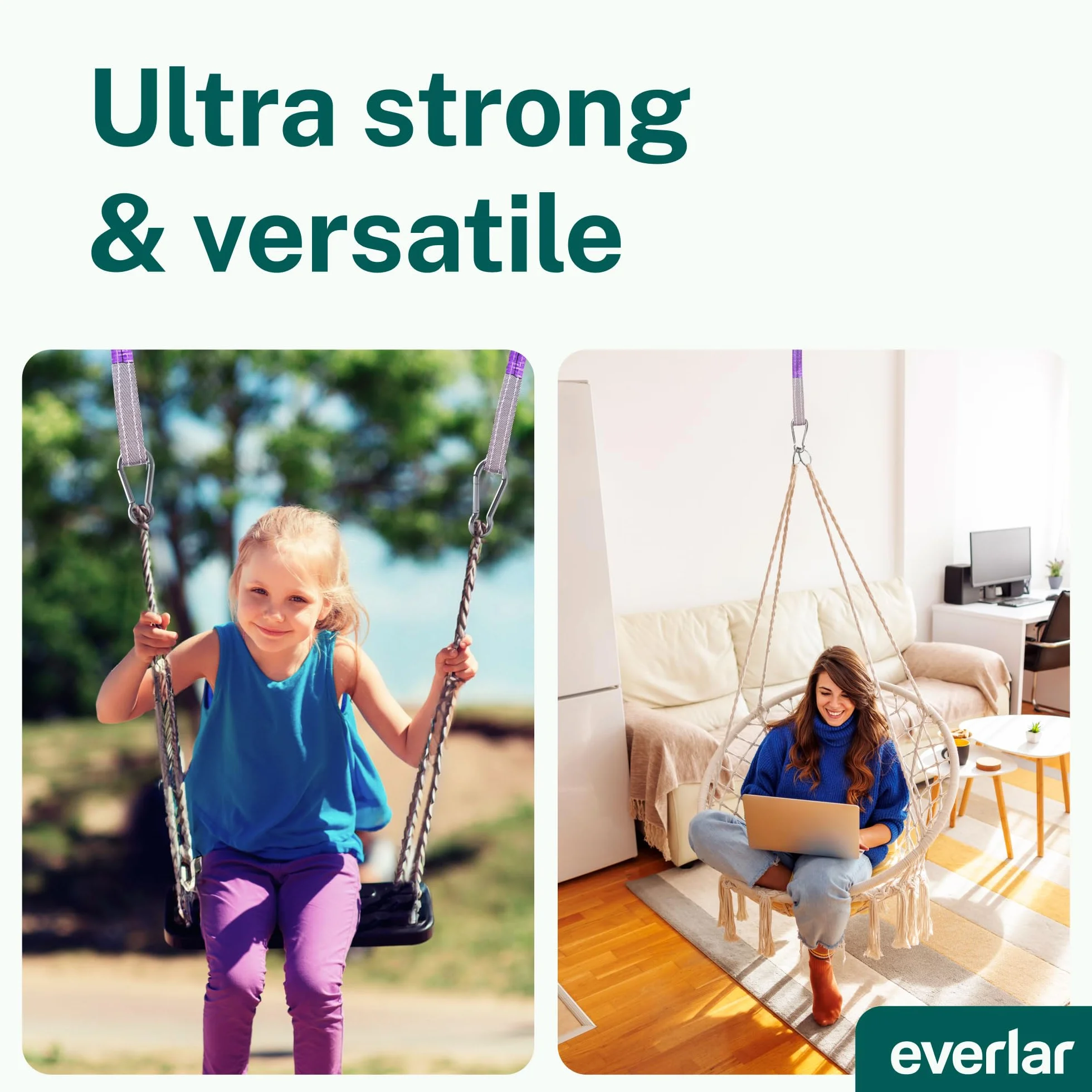 EverStraps uchwyt na huśtawkę 2 x 1000 kg 1 m pas drzewny