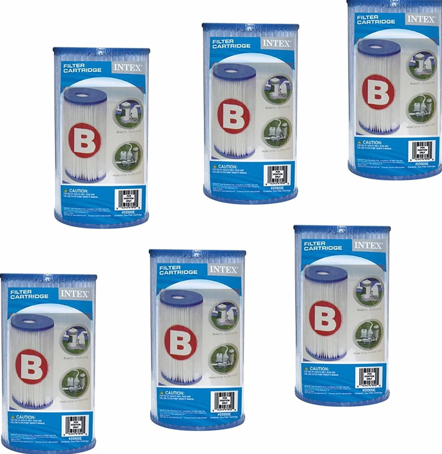 Pudełko 6 Intex wkład filtrujący do basenu typ B - 29005