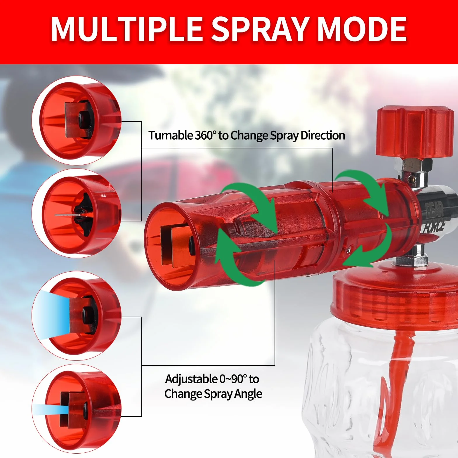 BEAR FORCE Pistolet natryskowy do myjki ciśnieniowej M22-ID14MM i zestaw lancy z pianki śnieżnej do Lavor, do Vax, Elitech, do mycia samochodu, do czyszczenia samochodu