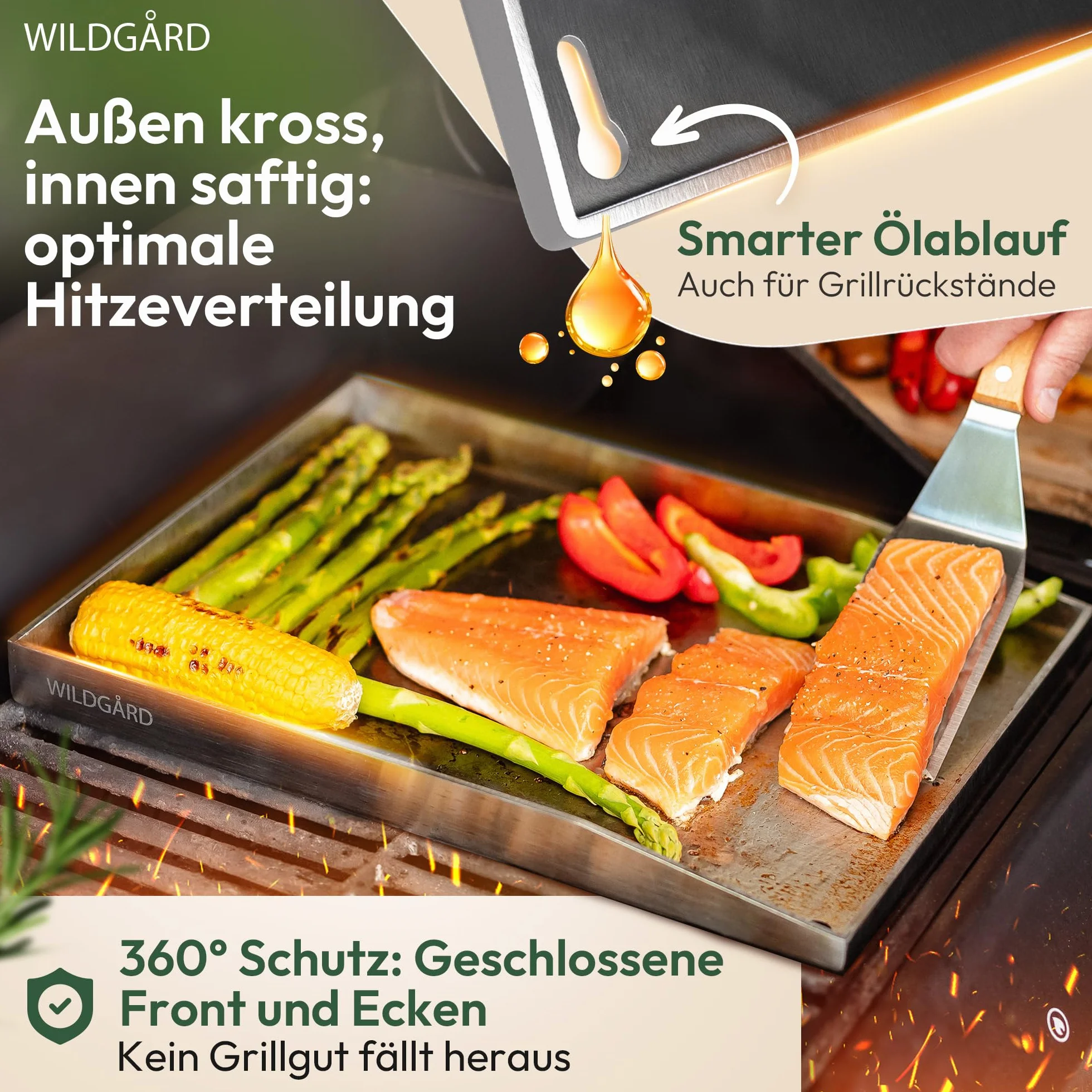 Plancha płyta grillowa ze stali nierdzewnej 35x25 cm do grilla gazowego BBQ